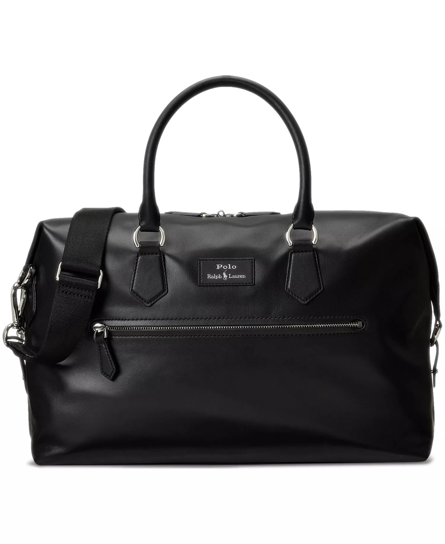 Men's Smooth Leather Duffel - Black - No Size