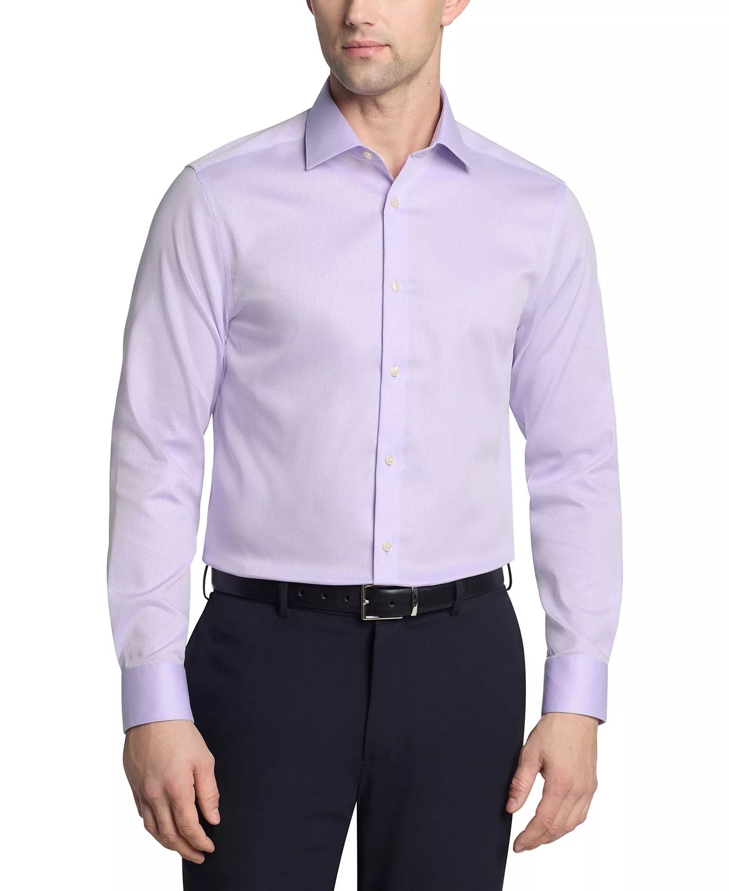 Calvin Klein Men's Steel Stretch Slim Fit Dress Shirt - Lilac - 16 34/35