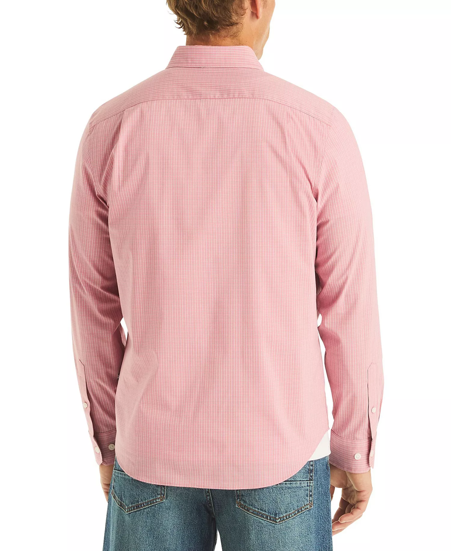 Men's Plaid Long-Sleeve Shirt - Apricot Berry - 2XL