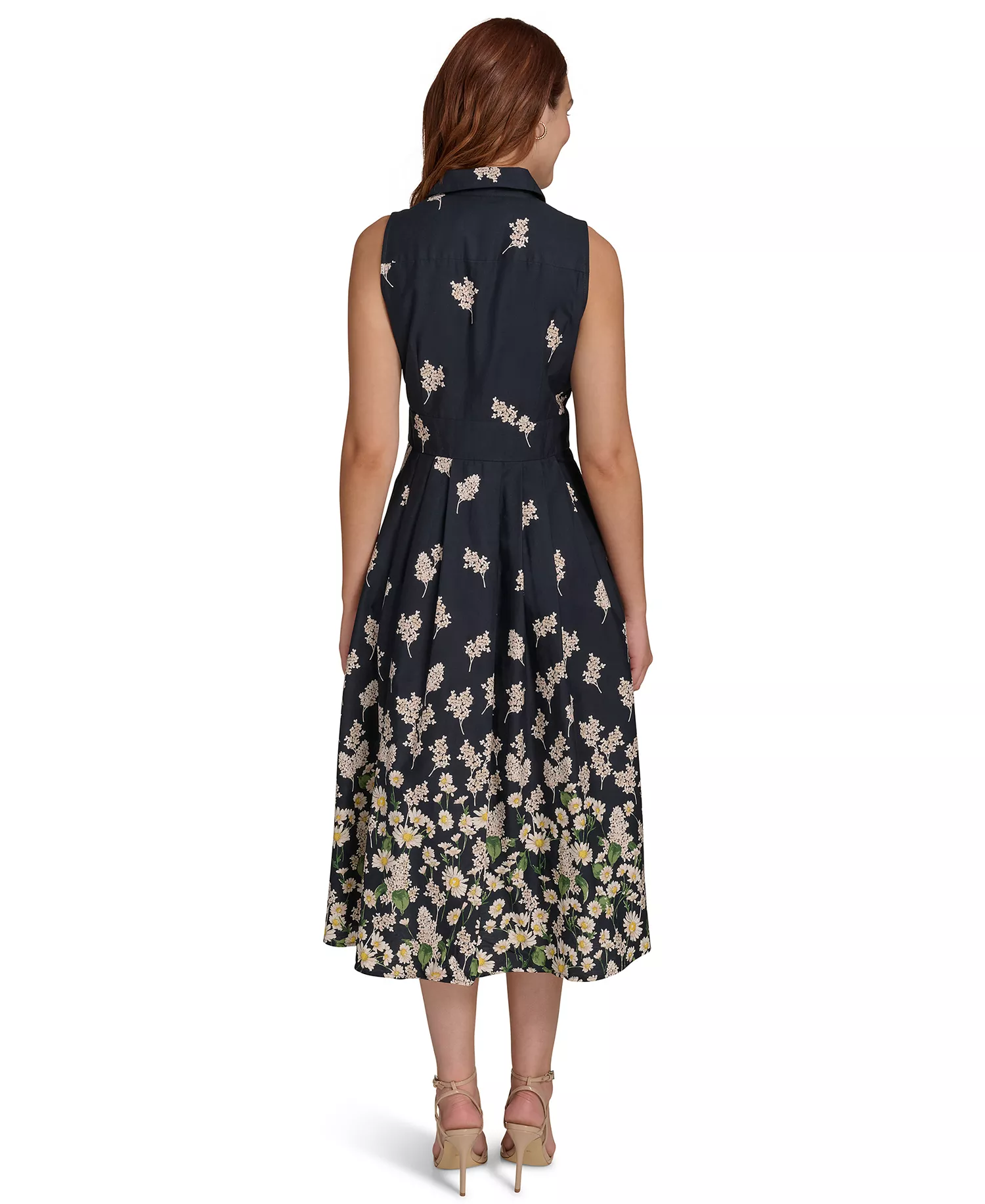 Women's Daisy-Print Cotton Shirtdress - Sky Captain Multi - 10