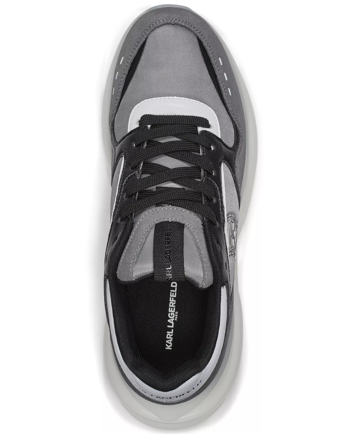 Men's Side Karl Head Profile Logo Sneakers - Gray - 10.5M