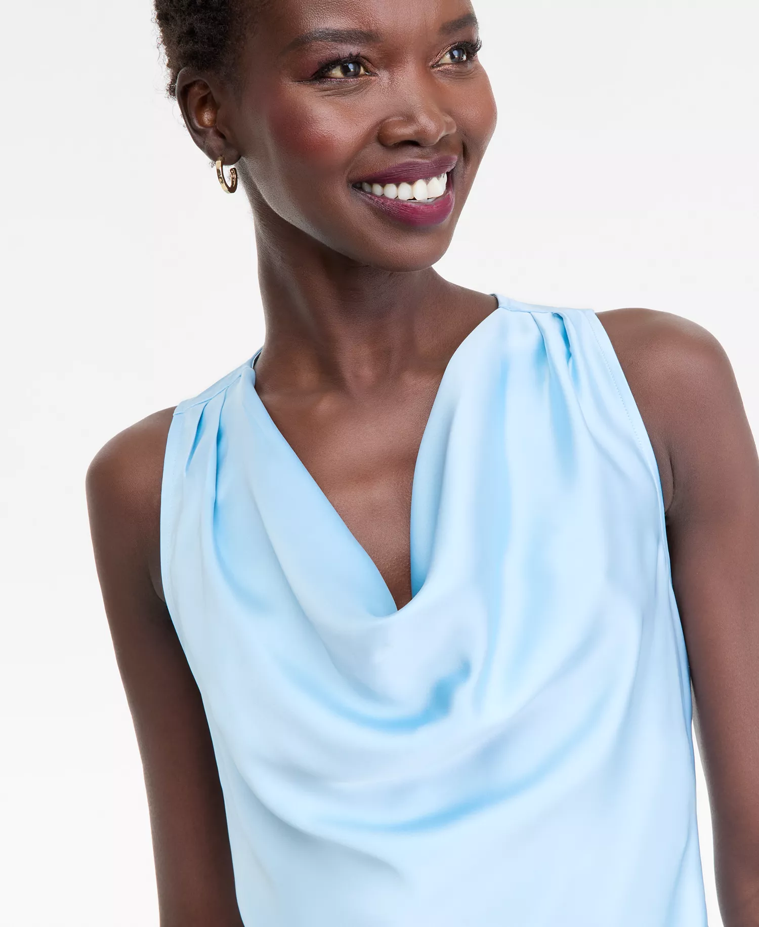 Women's Cowl-Neck Fringe-Hem Midi Dress, Created for Macy's - Wind Surf - 0