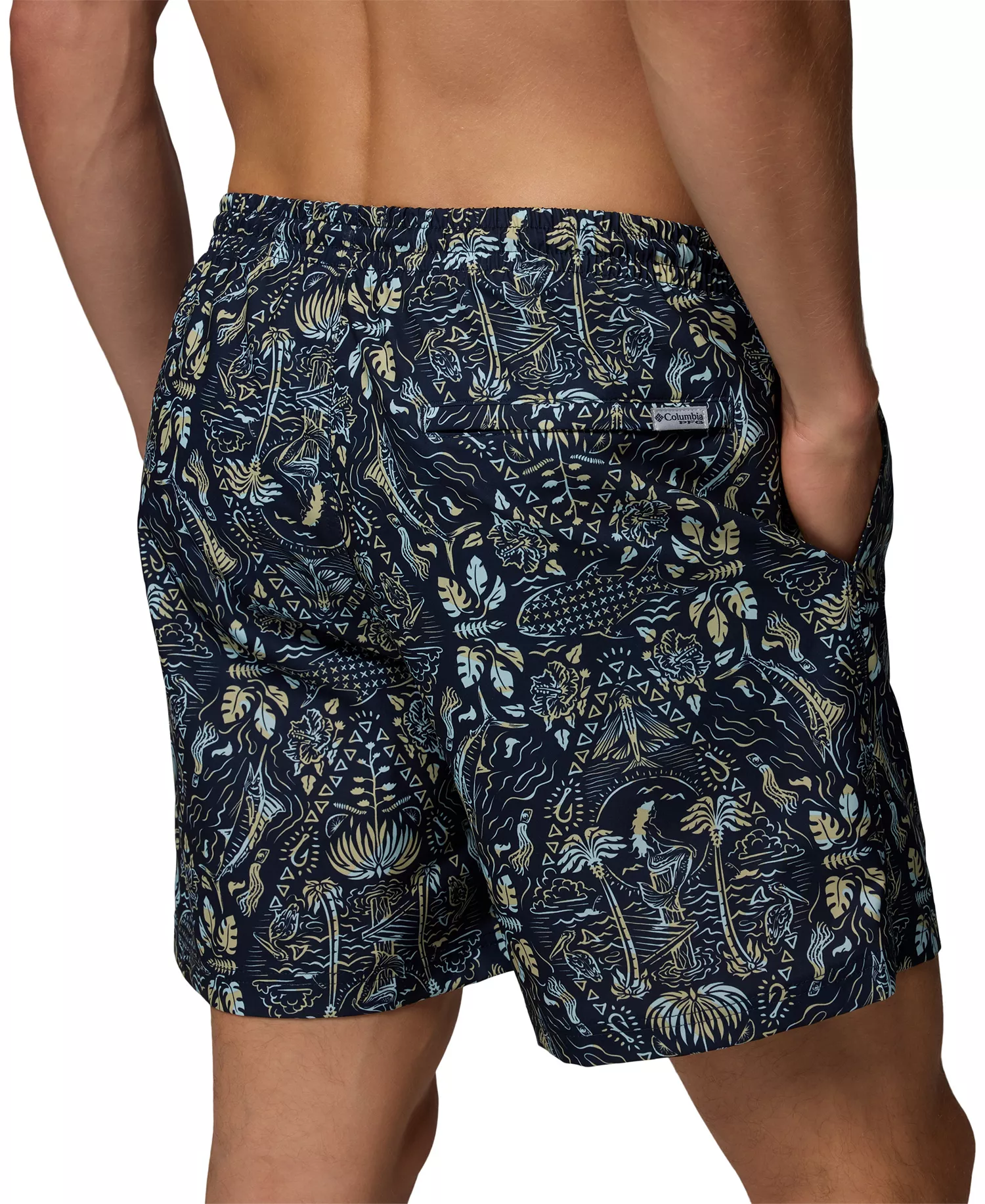 Men's PFG Rambler™ Printed Water Short - Collegiate Navy Seasirens - 2XL