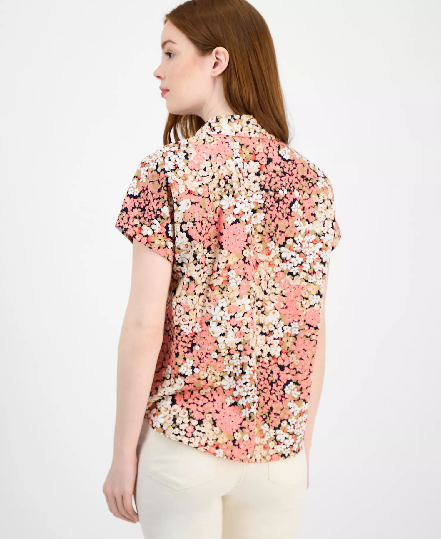 Women's Floral-Print Cotton Modern Camp Shirt - Coralie Multi - L
