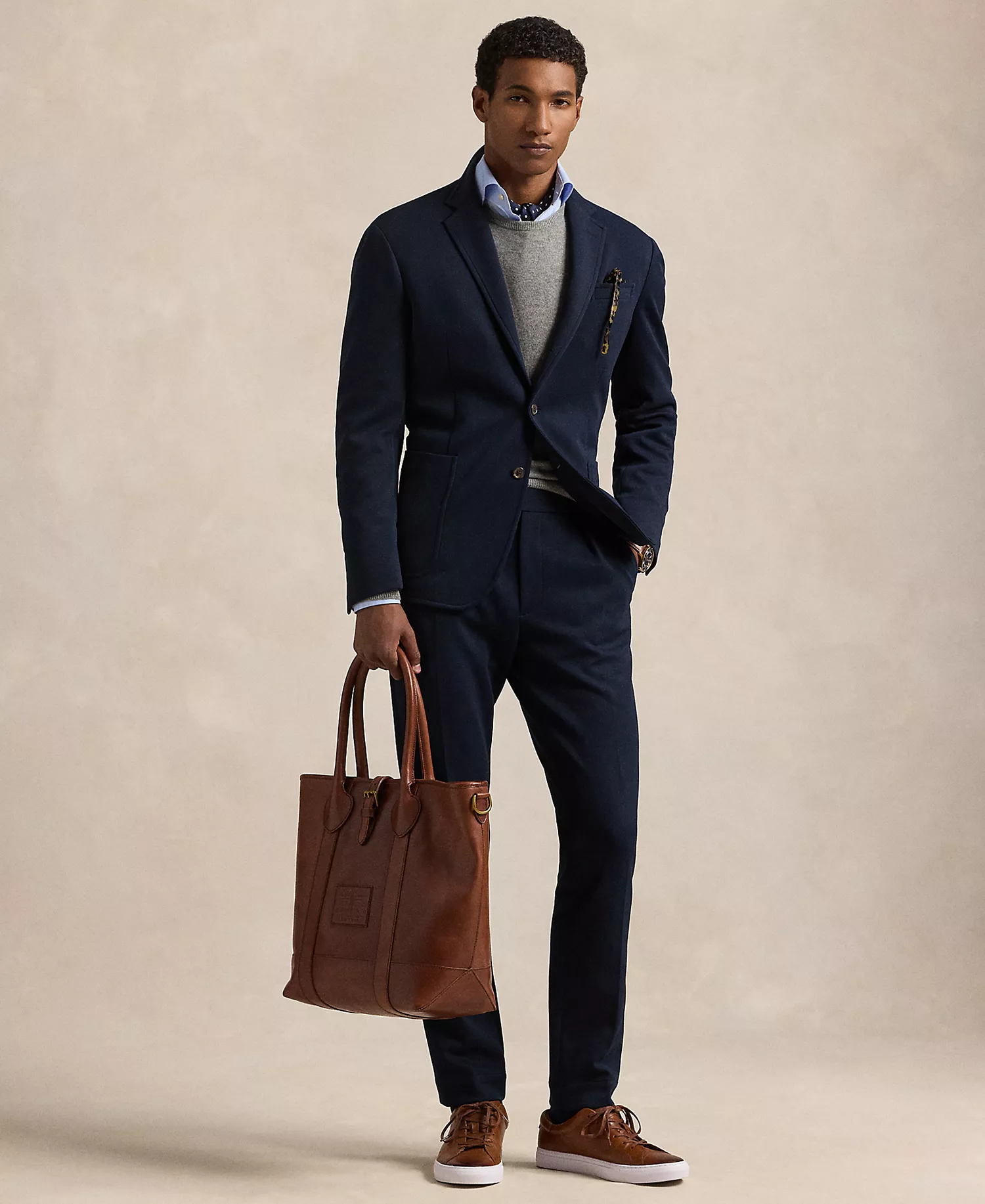 Men's Soft Double-Knit Suit Jacket & Trousers - Aviator Navy - 2XL