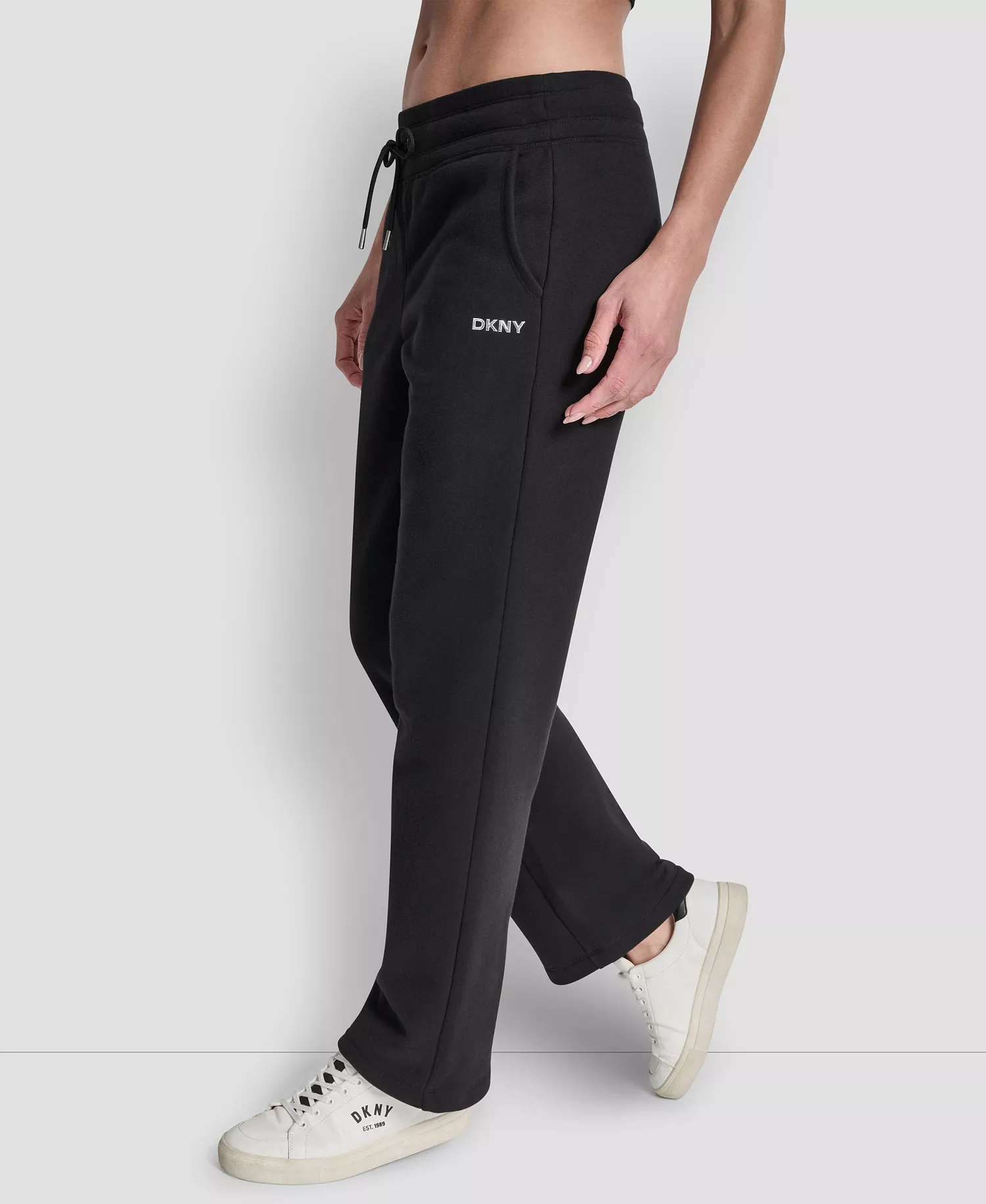 Women's Metallic Bubble Open Leg Pull-On Pants - Black - L