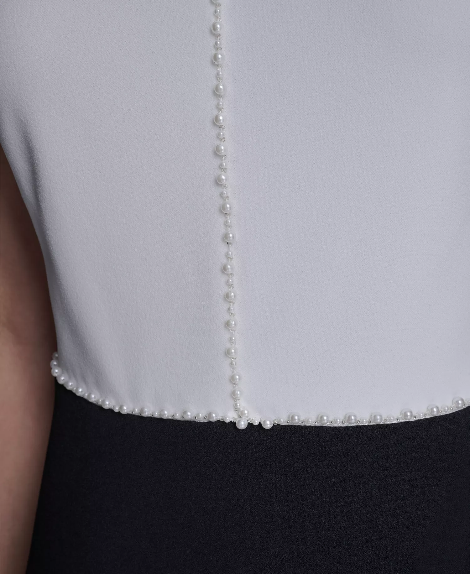 Women's Scuba Crepe Fit & Flare Dress - Soft White/ Black - 10