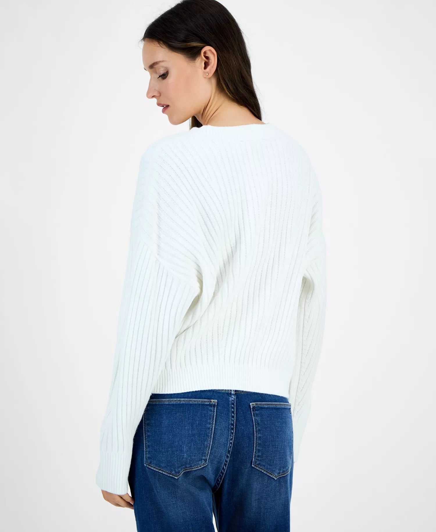 Women's Traveling Cable Sweater - Ivory - S