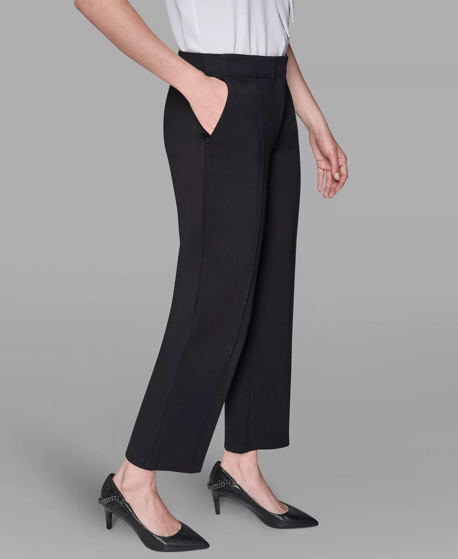 Women's Invisible Zipper Ankle Straight Pants - Black - 0