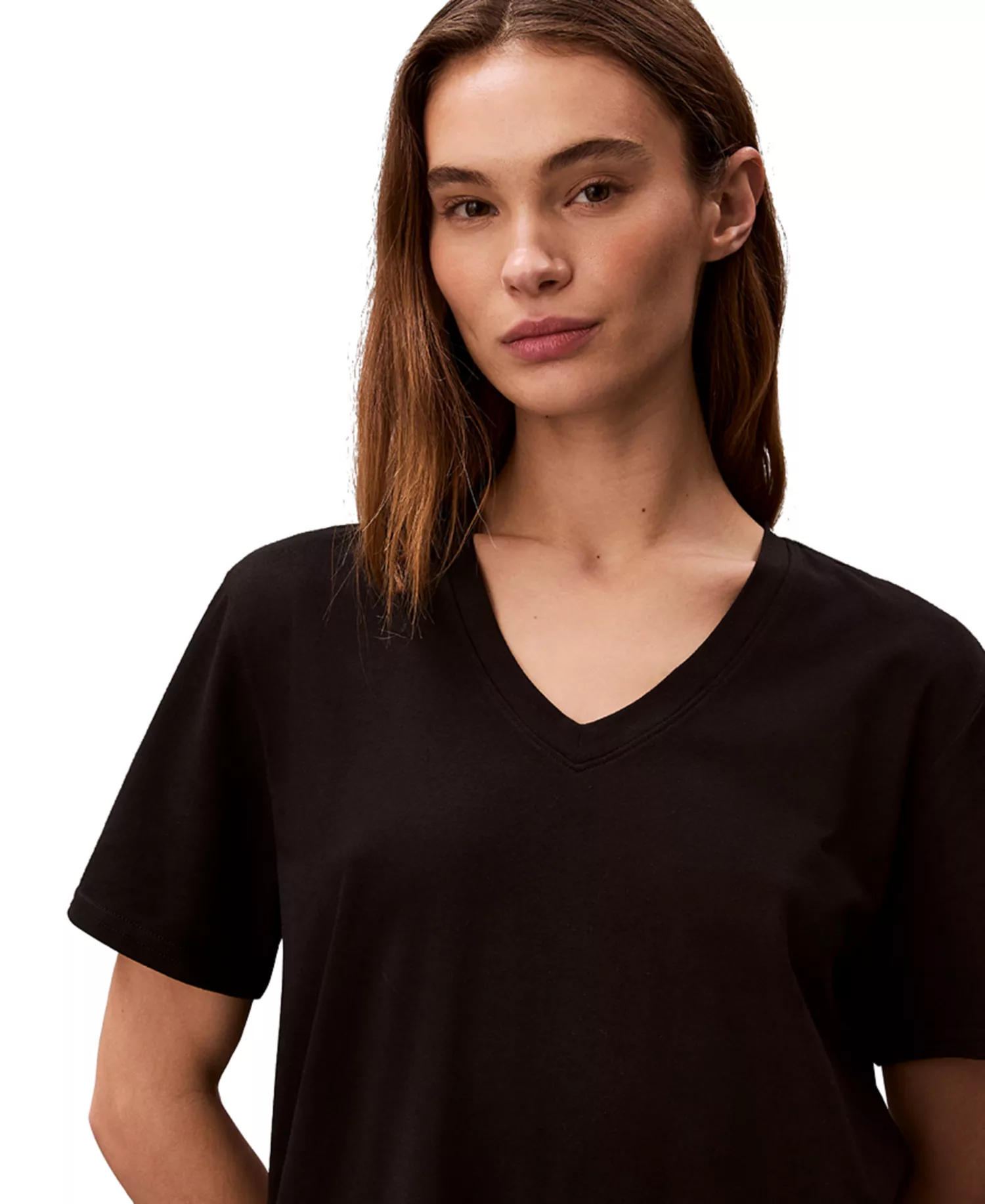 Women's Classic-Fit V-Neck T-Shirt - Black - 2XL