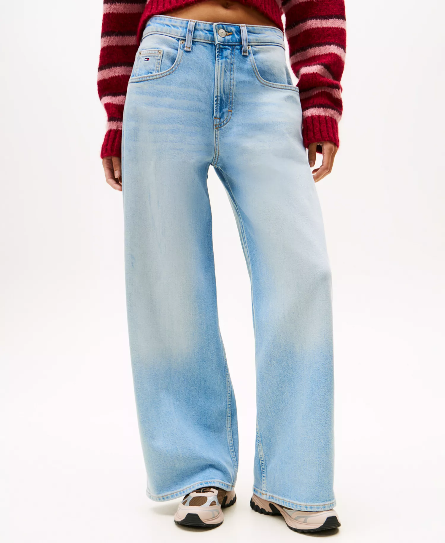 Women's Charlie Mid Rise Loose Wide Leg Jeans - Denim Light - 30x30