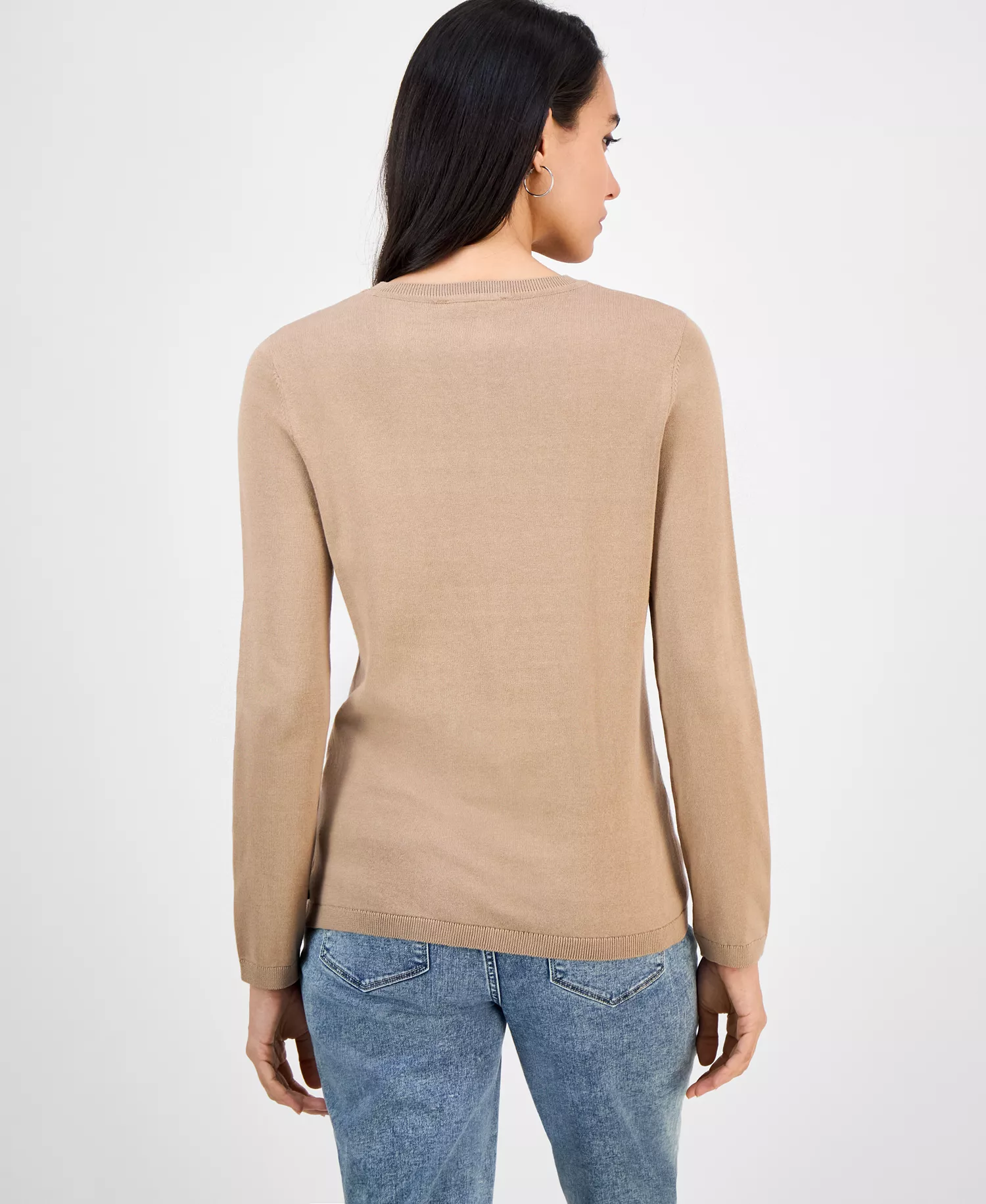 Nautica Women's Cotton Snowflake Sweater - Camel/ Ivory - L