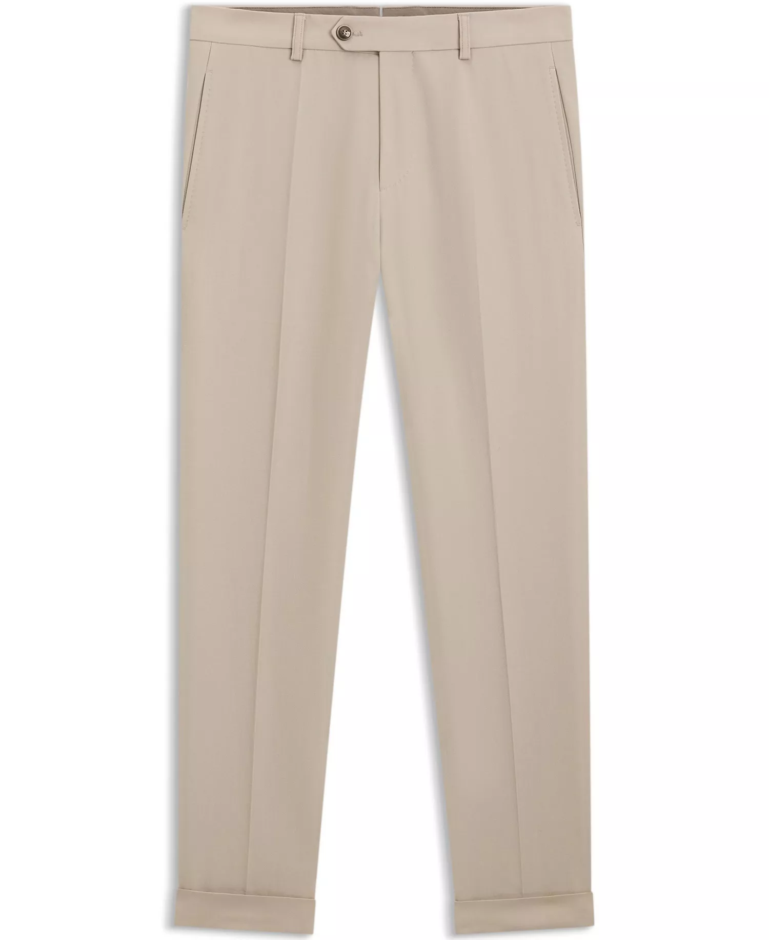 Men's Virgin Wool Cotton Tapered-Fit Pants - Dark Beige - 34R