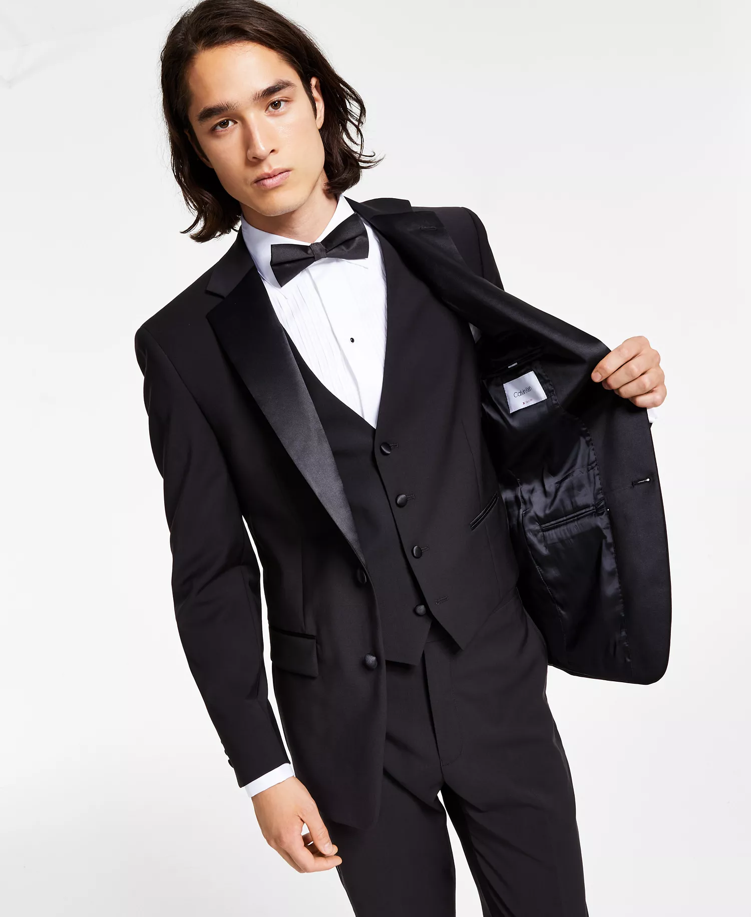Men's Slim-Fit Infinite Stretch Black Tuxedo Jacket - CLOSE OUT! - Black - 38R