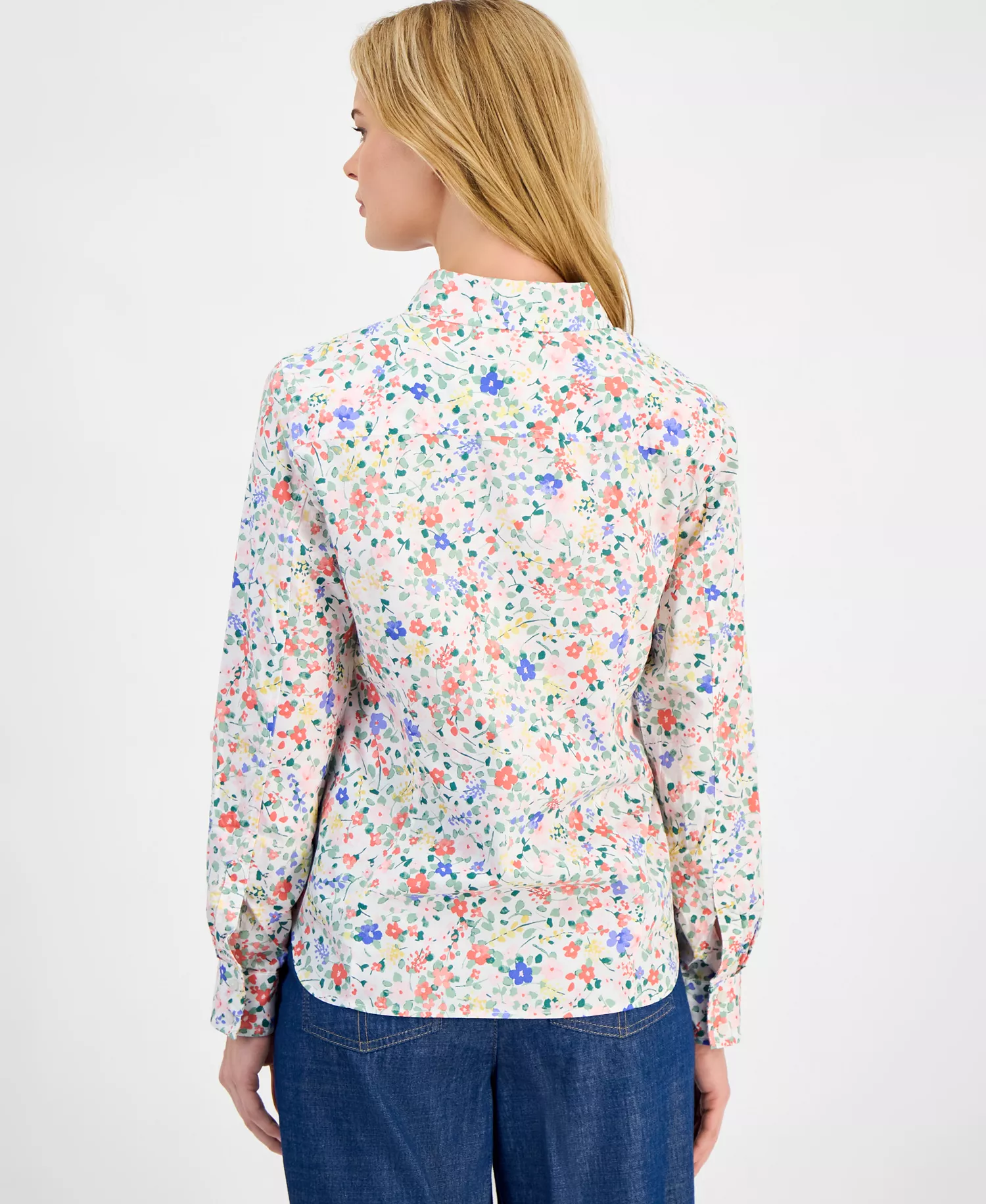 Women's Patterned Roll-Tab Shirt - Argyle Night Sky Multi - L