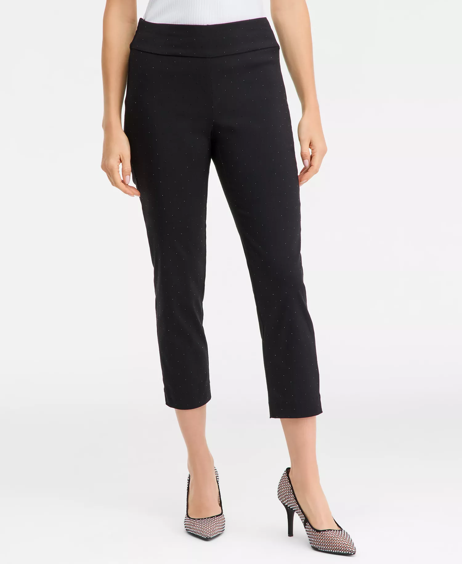 Women's Rhinestone Capri Pants, Macy's Exclusive - Deep Black - 10