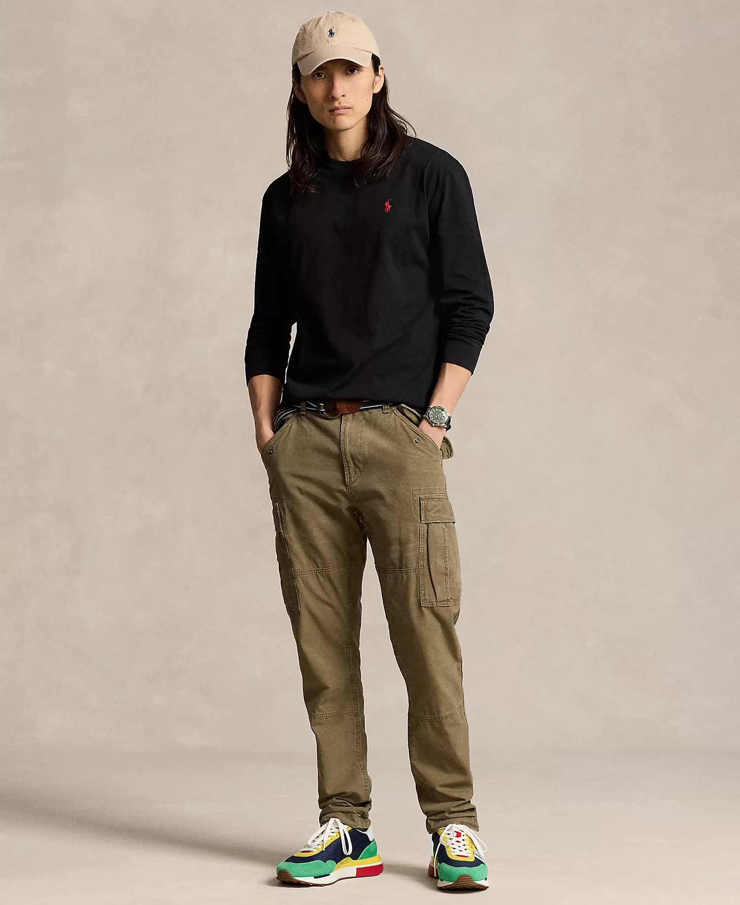 Men's Classic-Fit Jersey Long-Sleeve T-Shirt - Black - 2XL