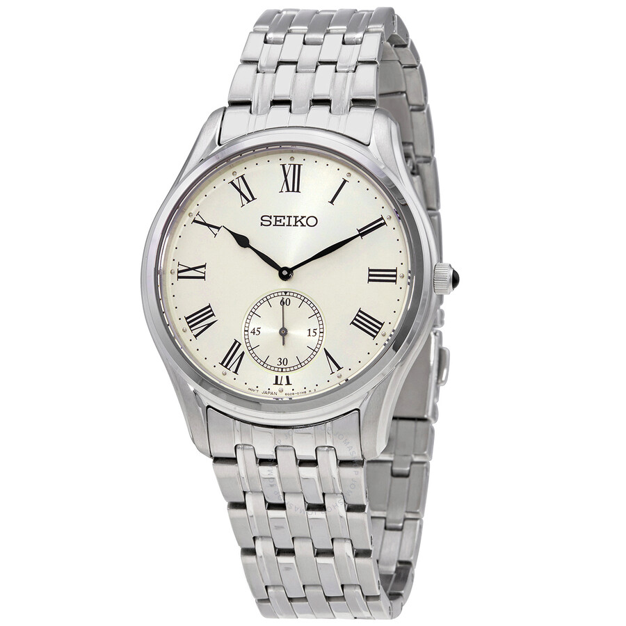 Seiko Quartz Cream Dial Stainless Steel Men's Watch