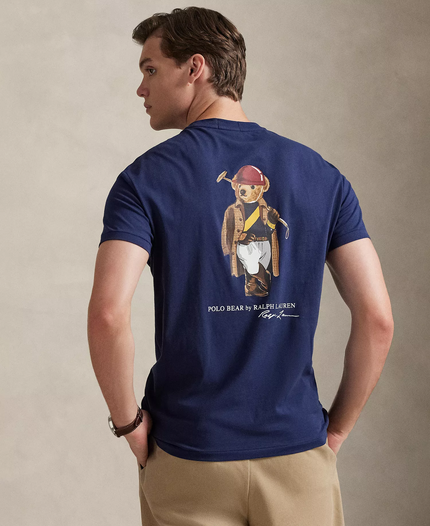 Men's Classic-Fit Bear Print Jersey T-Shirt - Newport Navy/Society Bear - 2XL