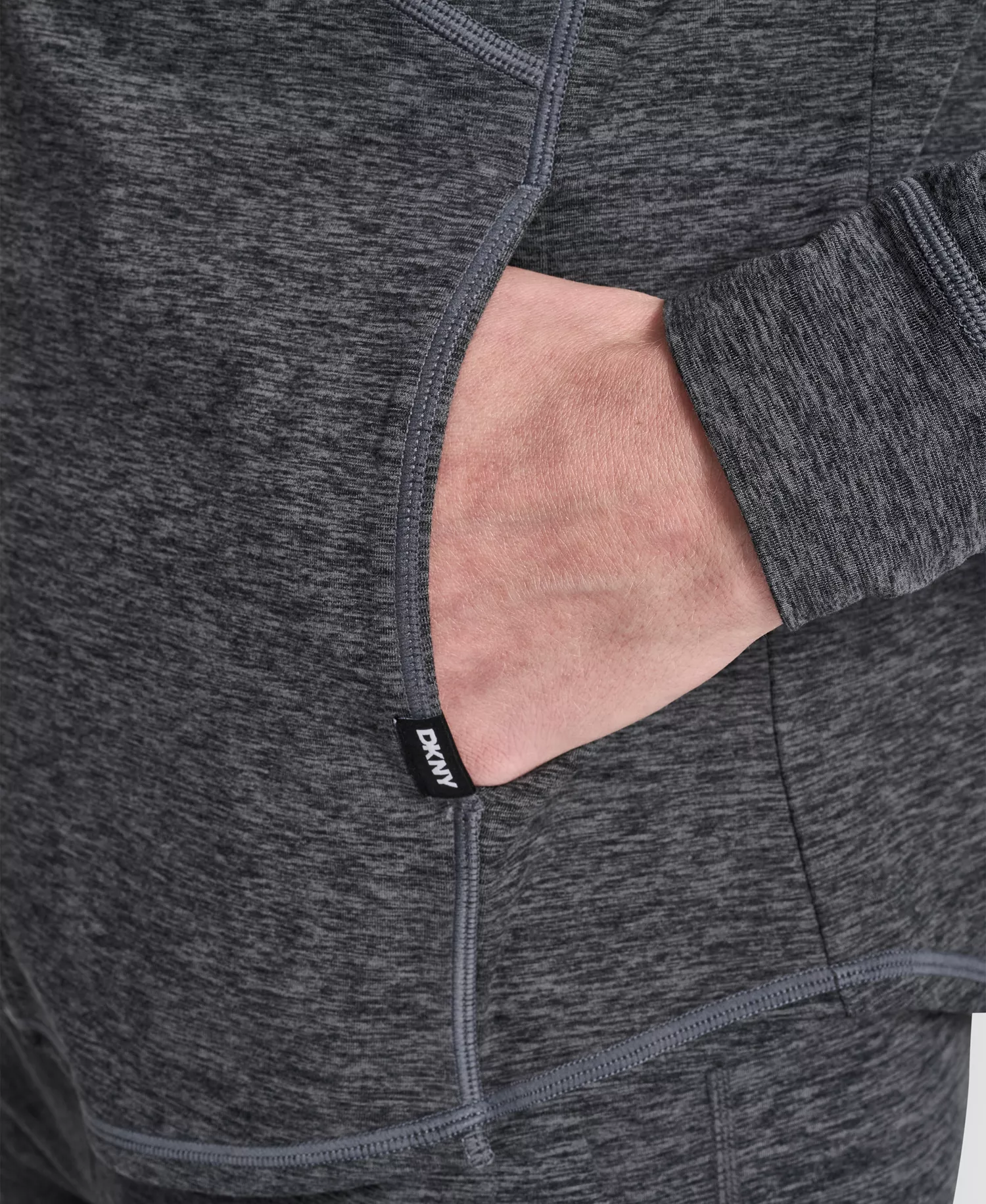 Women's Full-Zip Long-Sleeve Hoodie - Black Spacedye - L