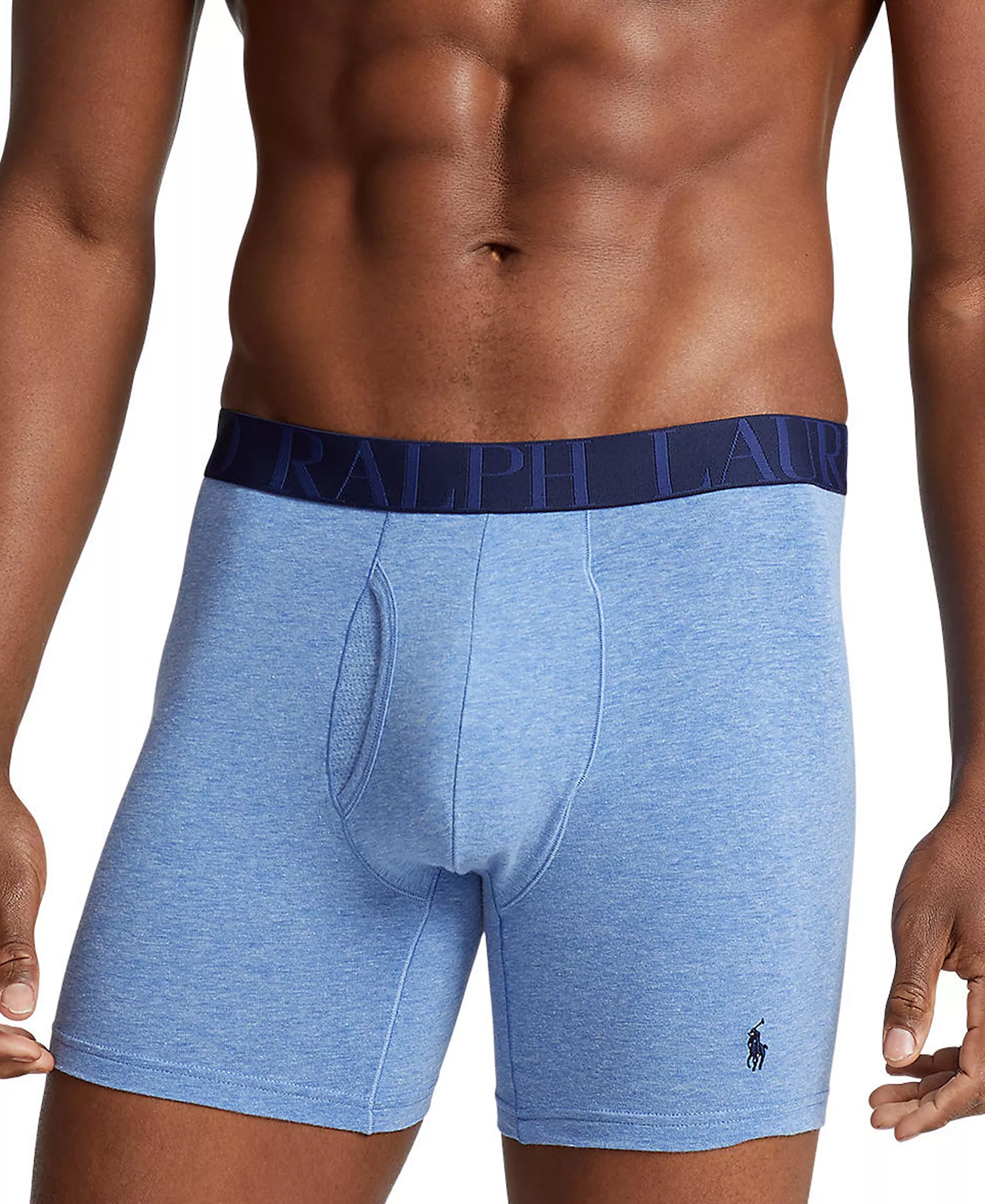 Men's 5-Pack Stretch Classic Fit Boxer Briefs - Assorted Blue/Black/Grey - L