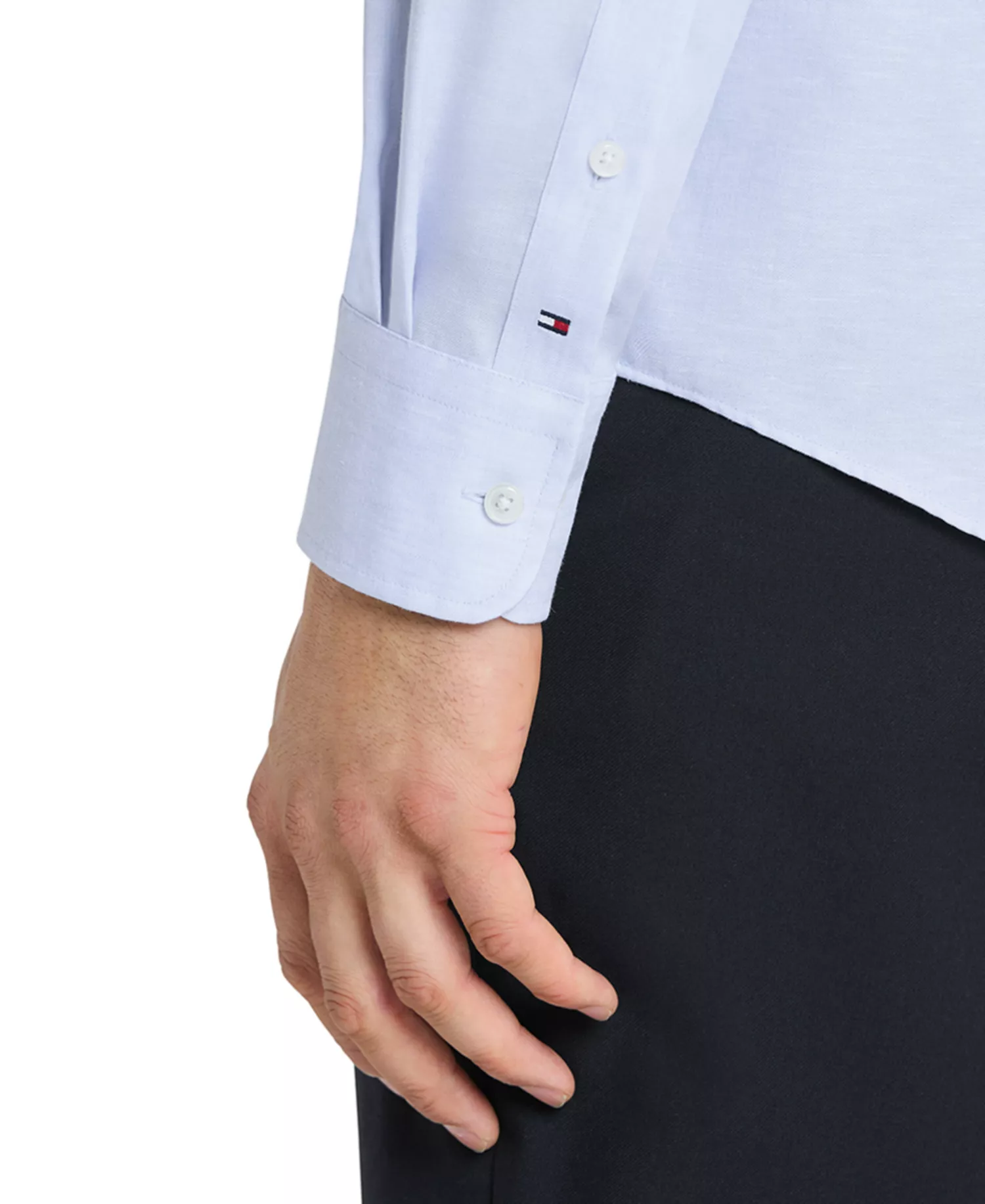 Mens Regular Fit Linen Dress Shirt - Blue - 14-14.5 32-33