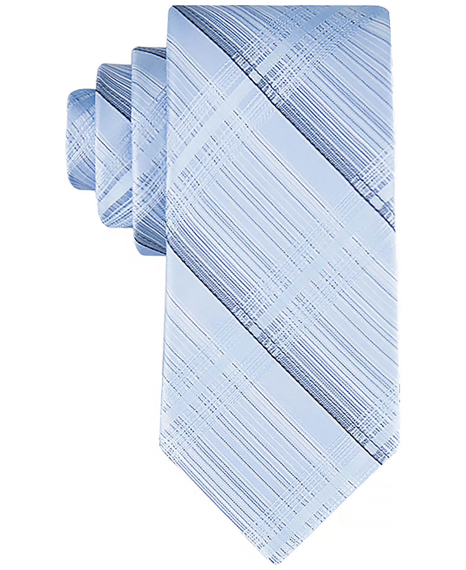 Men's Ansel Shaded Plaid Tie - Light Blue - ONE SIZE