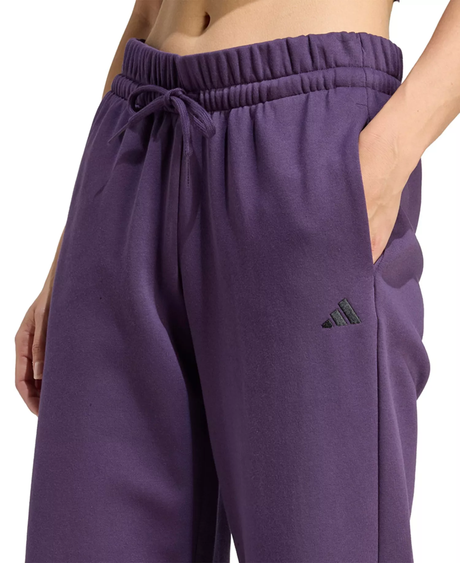 Women's Essentials Small Logo Feel Cozy Open Hem Pants - Aurora Plum/black - 2XL