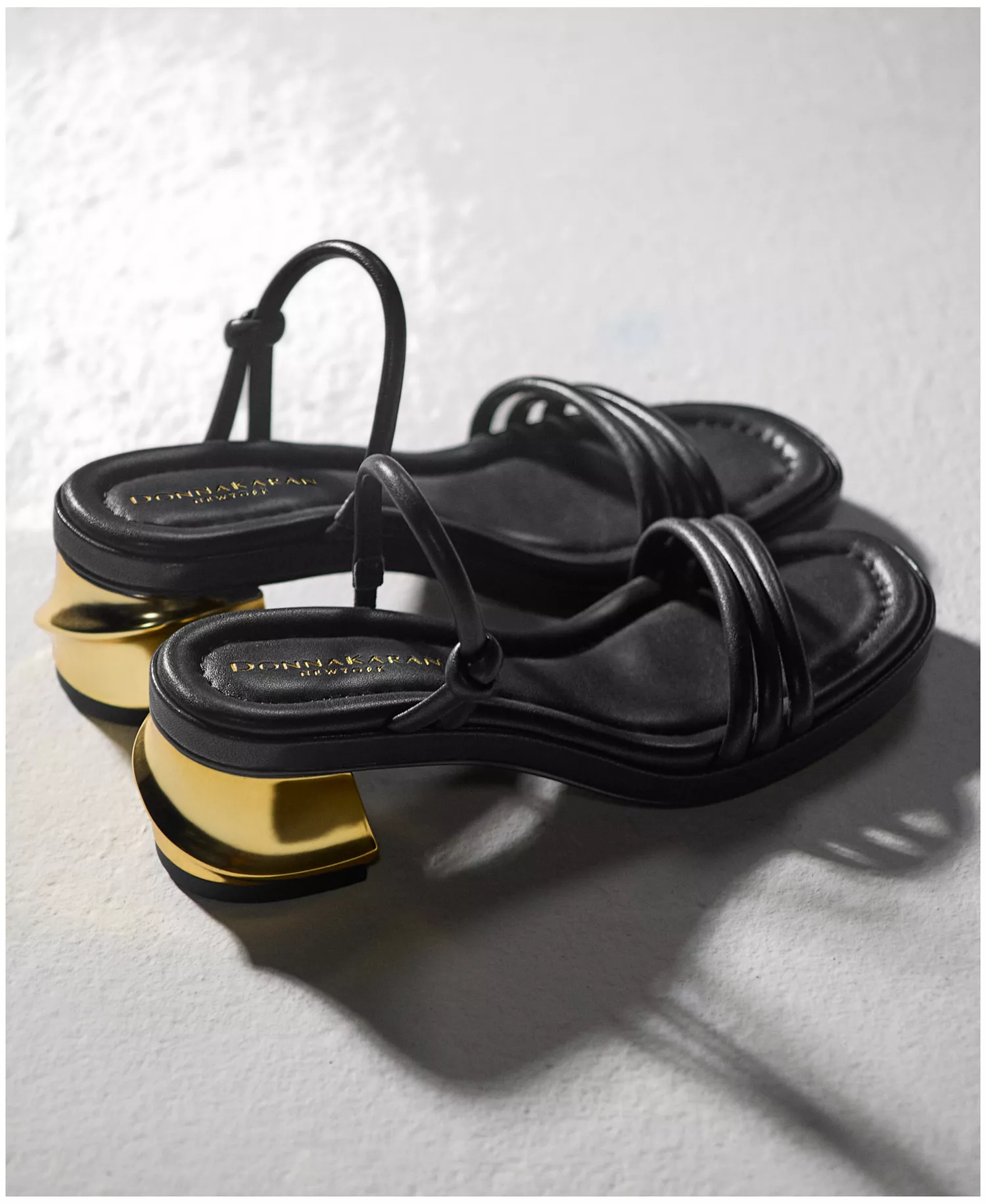 Women's Tafeta Multi Band Heeled Sandals - Black - 10