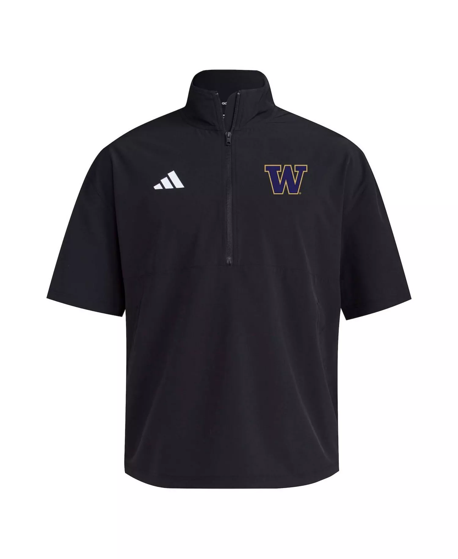 Men's Black Washington Huskies 2024 Half-Zip Short Sleeve Training Jacket - Black - L