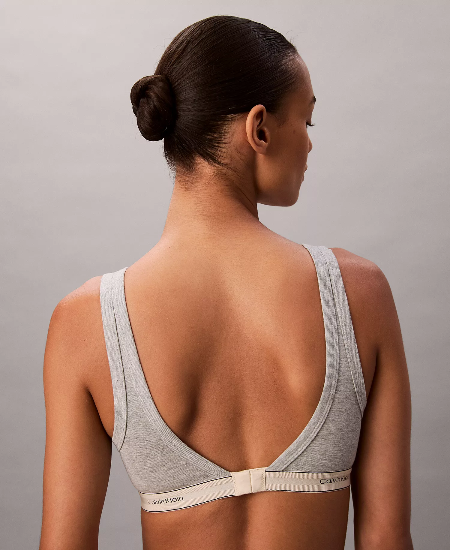 Women's Heritage Cotton Lightly Lined Bralette QF8594 - Heather - L