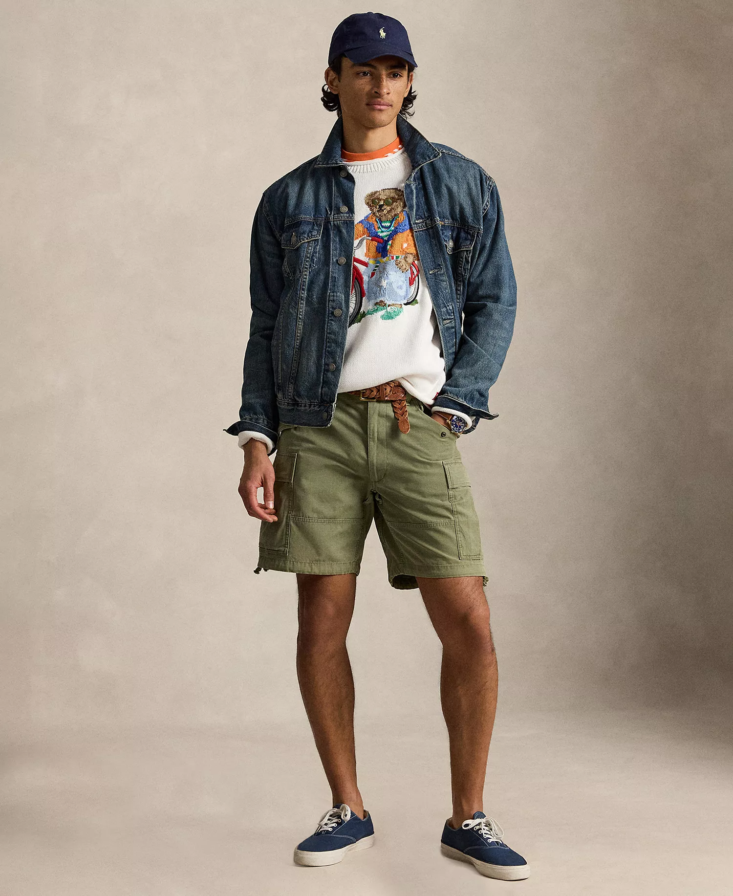 Men's Bears Print Crewneck Sweater - Deckwash White - 2XL