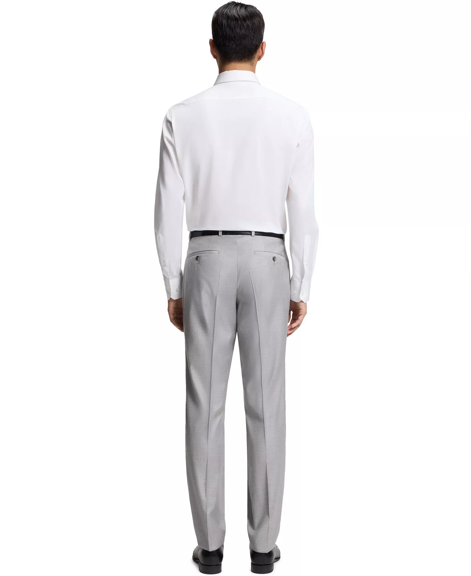 Men's Cotton Monogram-Jacquard Regular-Fit Dress Shirt - White - 14.5