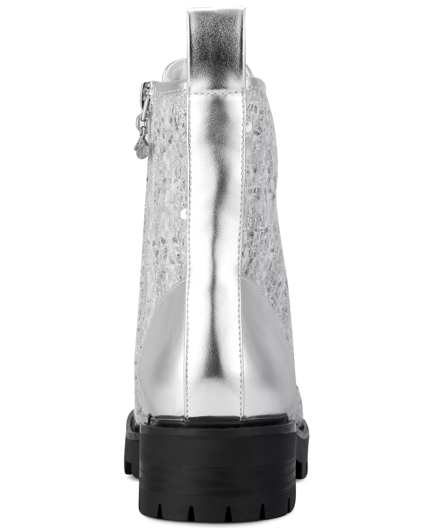 Women's Marlee Lace-Up Sequin Boots - Silver - 5