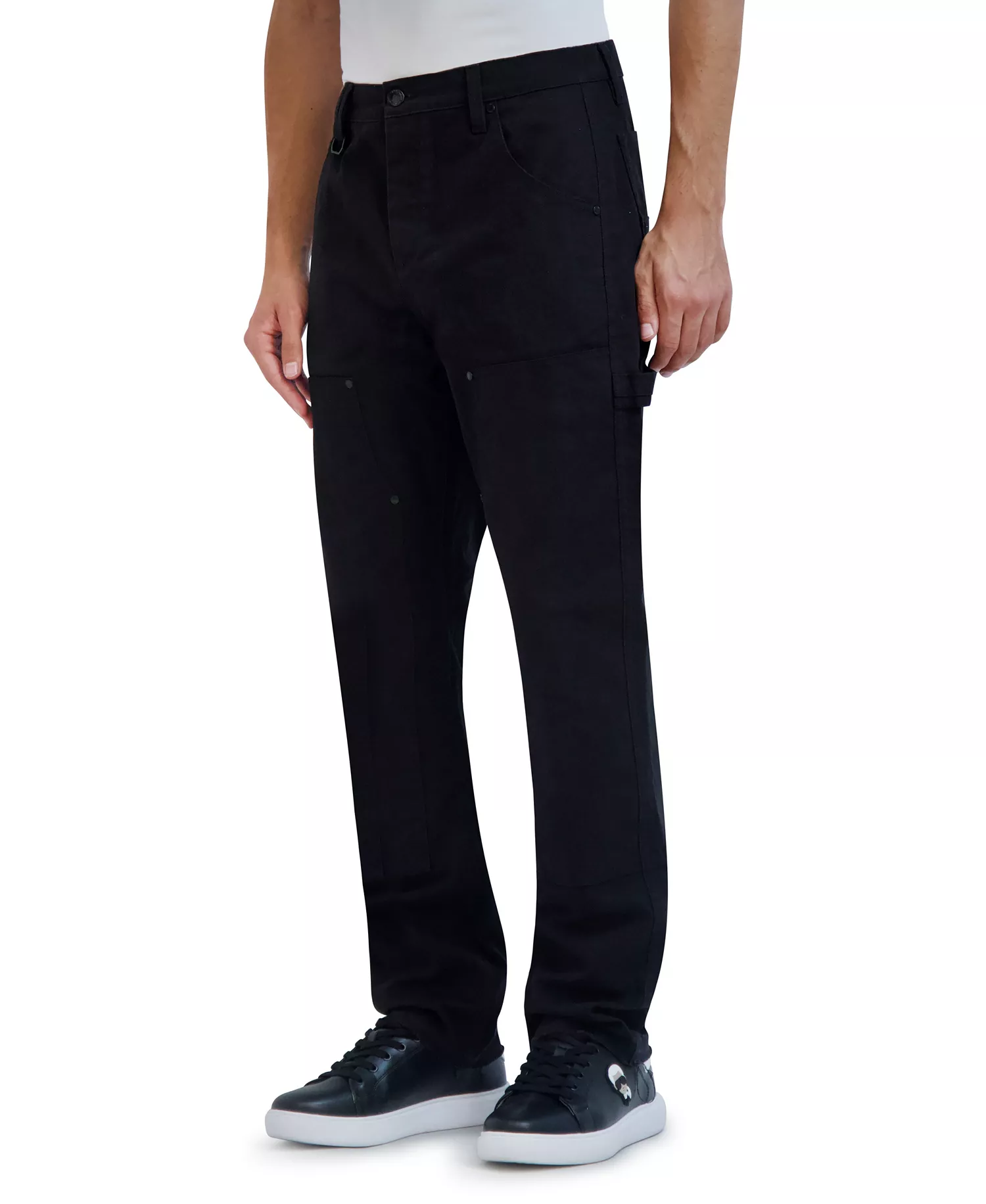 Men's Regular-Fit Carpenter Pants - Black - 30