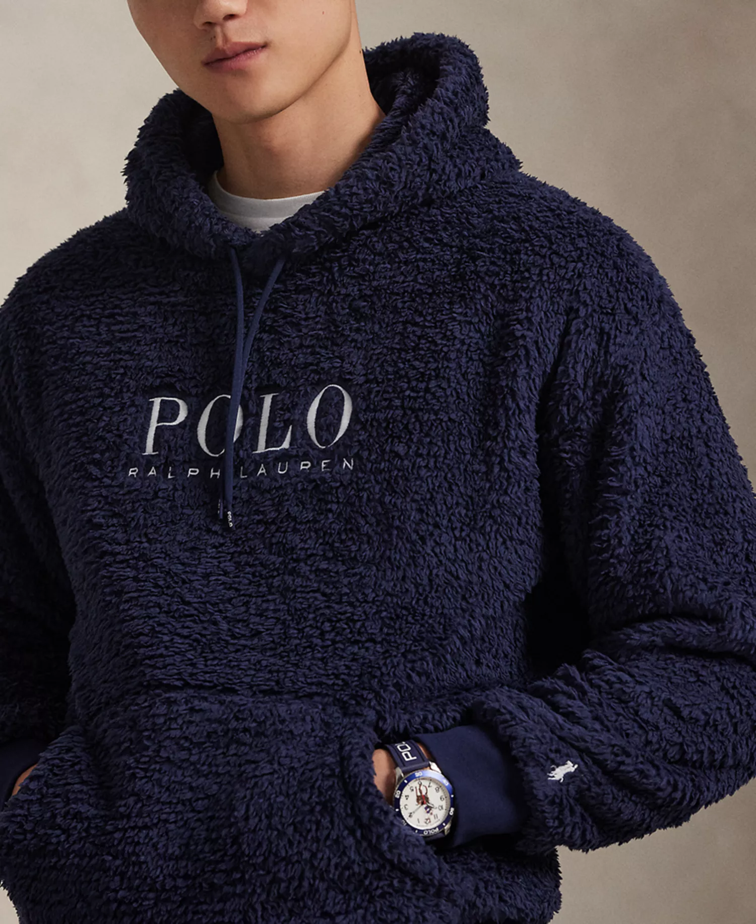 Men's Logo Double-Knit Hoodie - Cruise Navy - 2XL