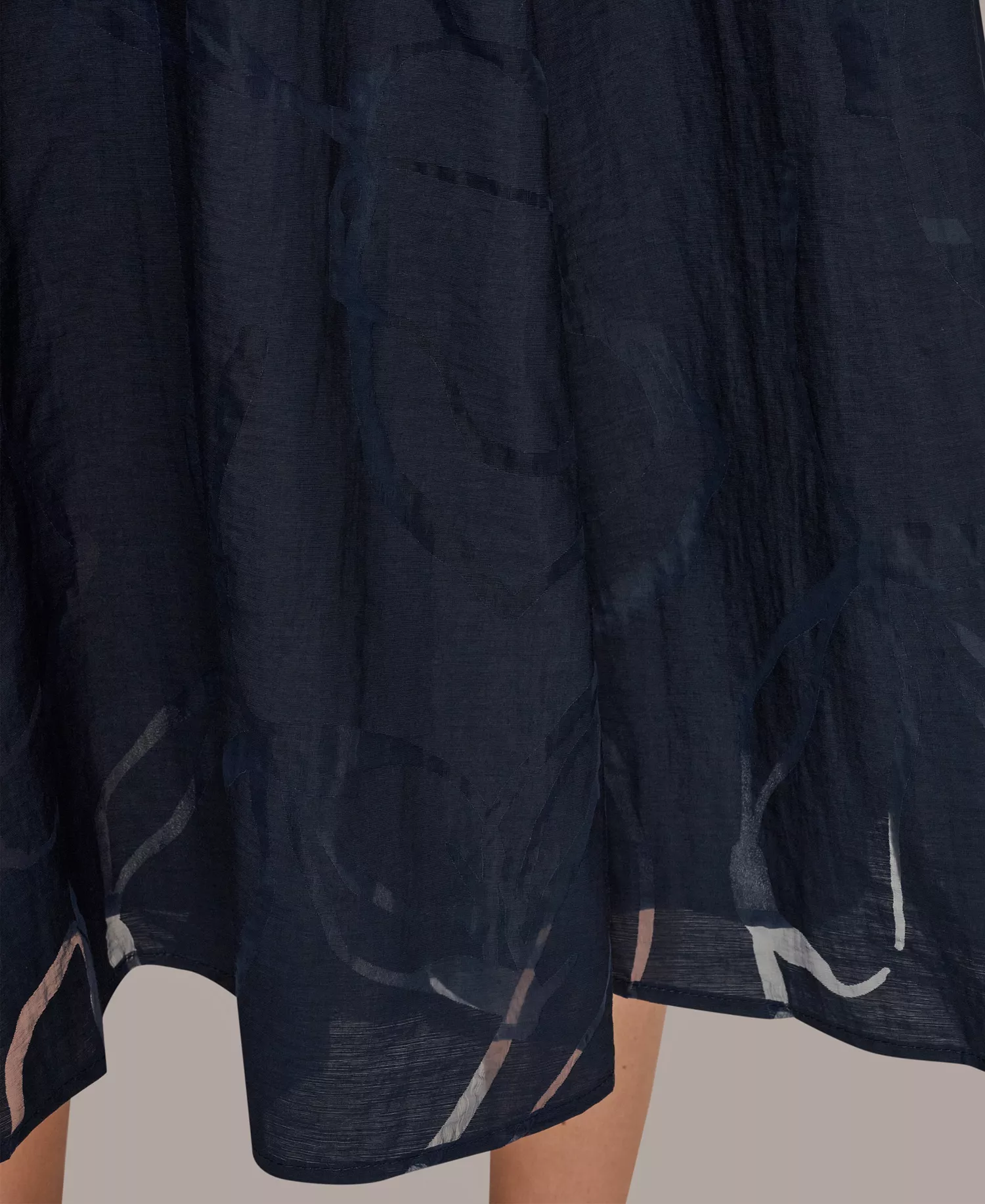 Women's Floral Belted Midi Shirt Dress - Nightfall - 10