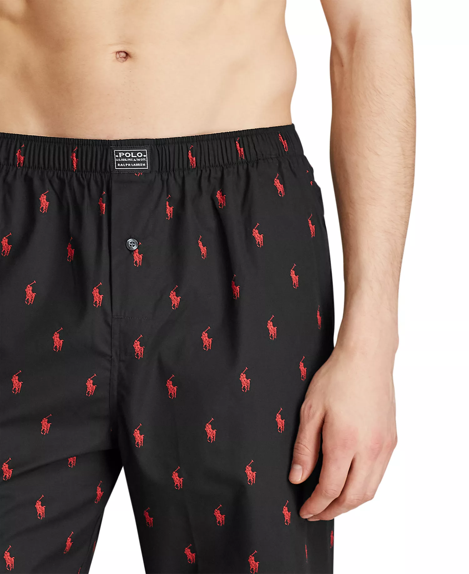 Men's Cotton Jersey Sleep Shirt & Polo Player Pajama Pants - Beach Blue - L