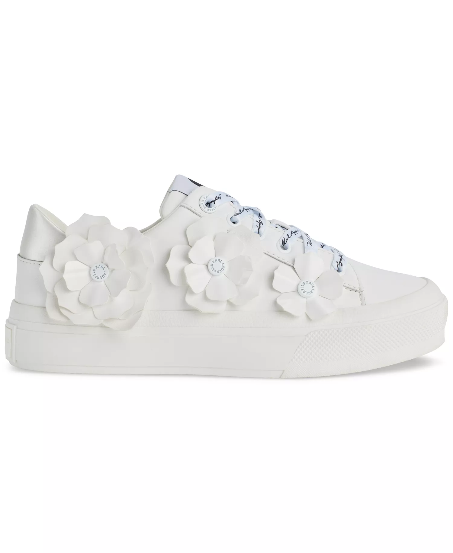 Women's Georgia Lace-Up Embellished Sneakers - Bright White - 10M