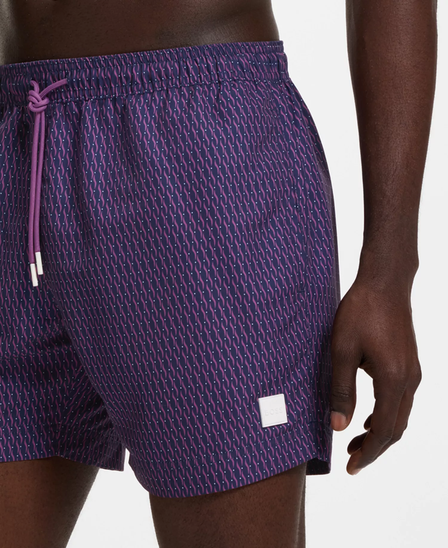 Men's Squiggle Print Swim Trunks - Navy/Purple - 2XL