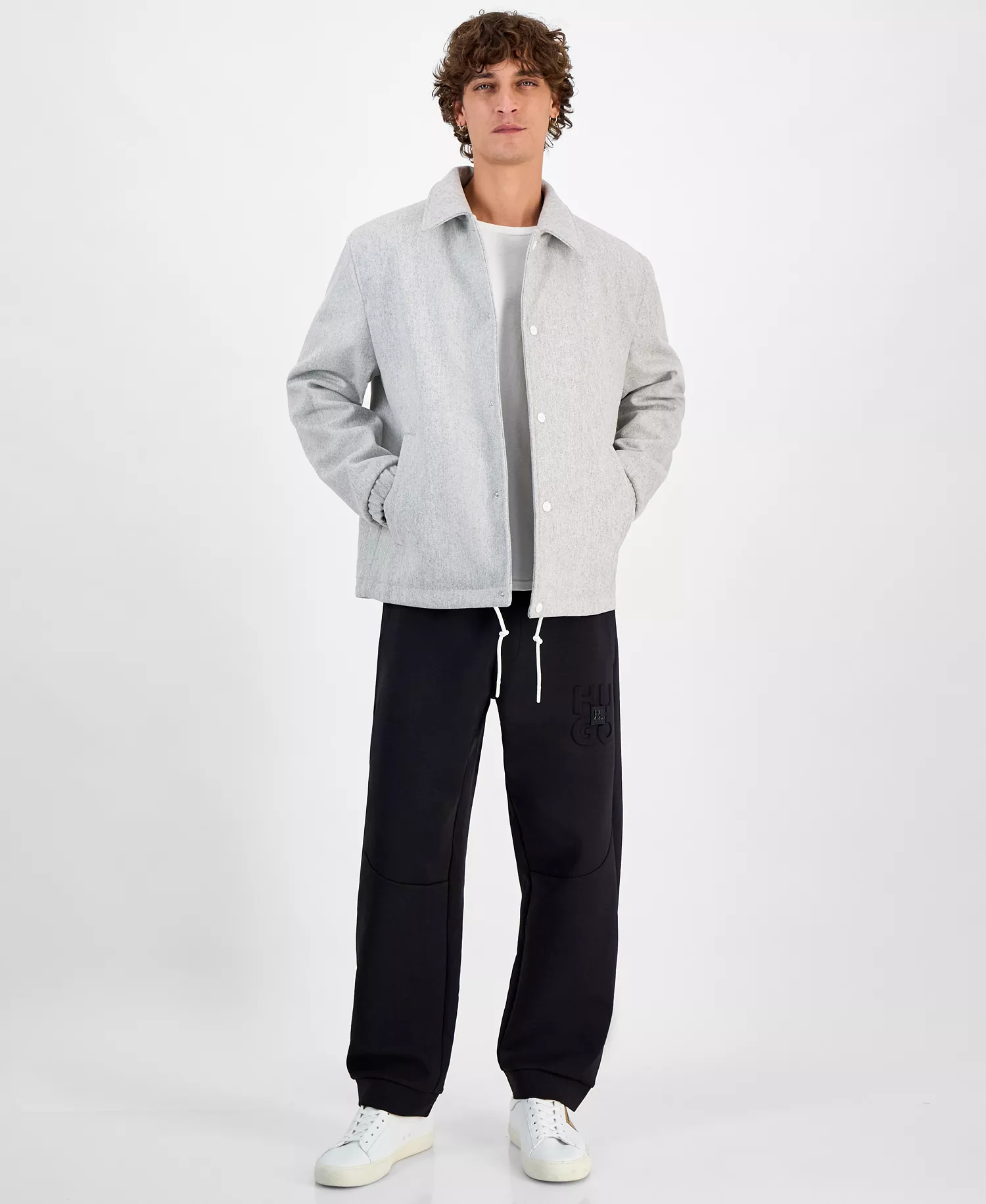 Men's Baks Snap-Front Coach Jacket - Natural - L