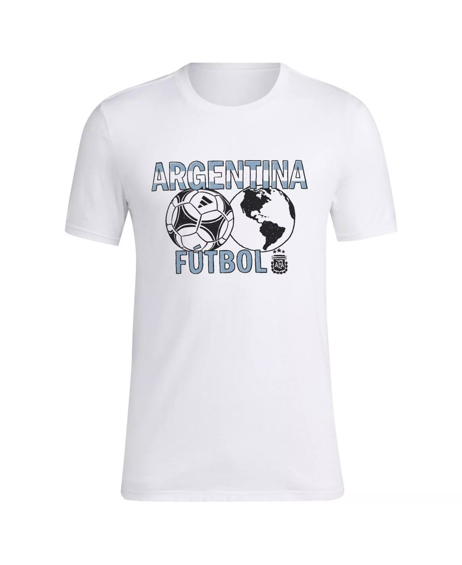 Men's White Argentina National Team Around the World T-Shirt - White - 2XL
