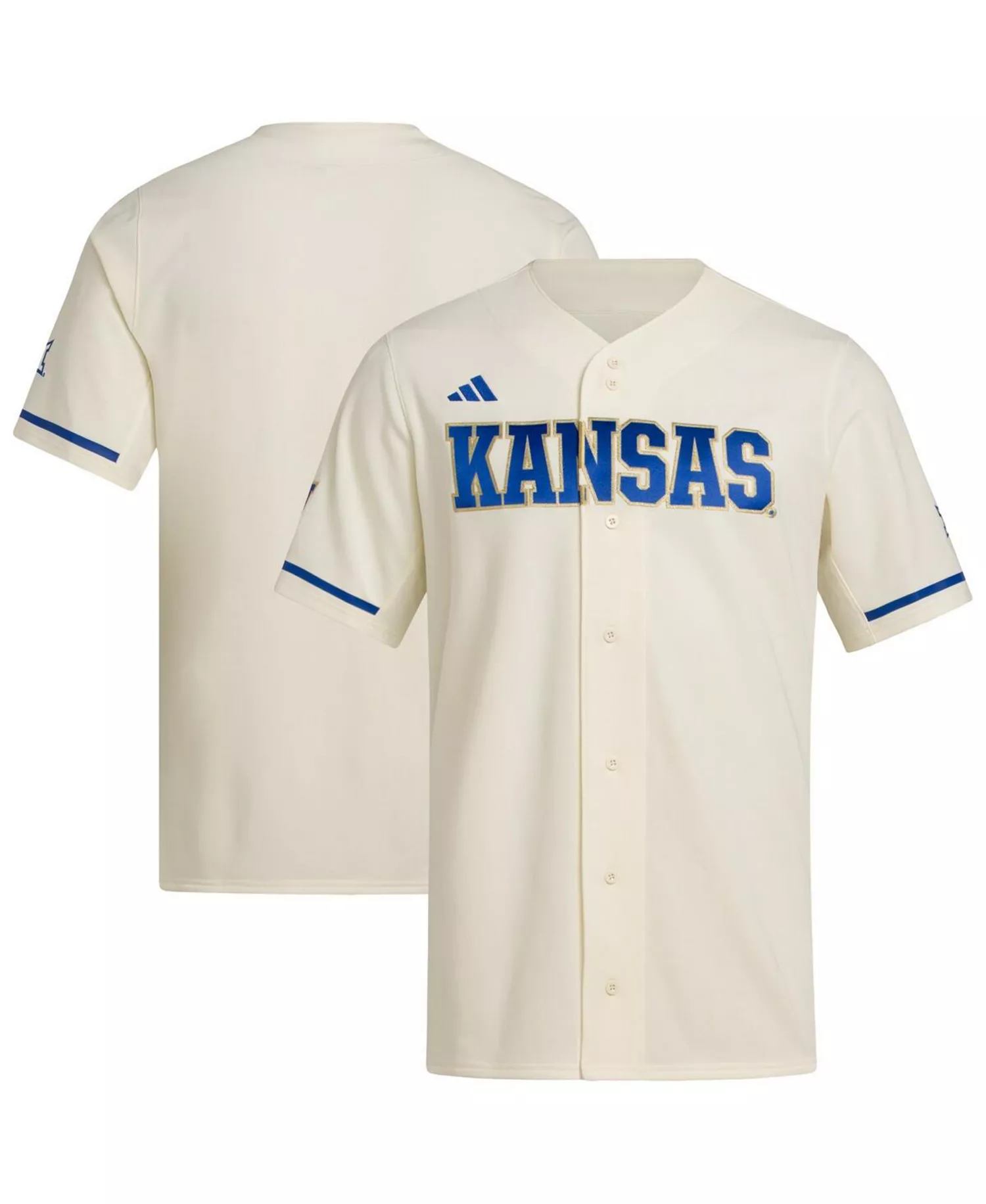 Men's Cream Kansas Jayhawks Replica Baseball Jersey - Cream - 2XL