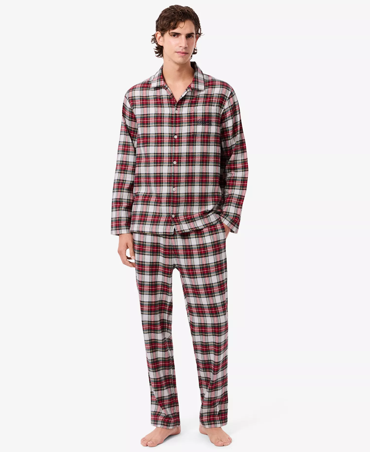 Men's 2-Piece Flannel Top and Pajama Set - Ladybird/Multi - L