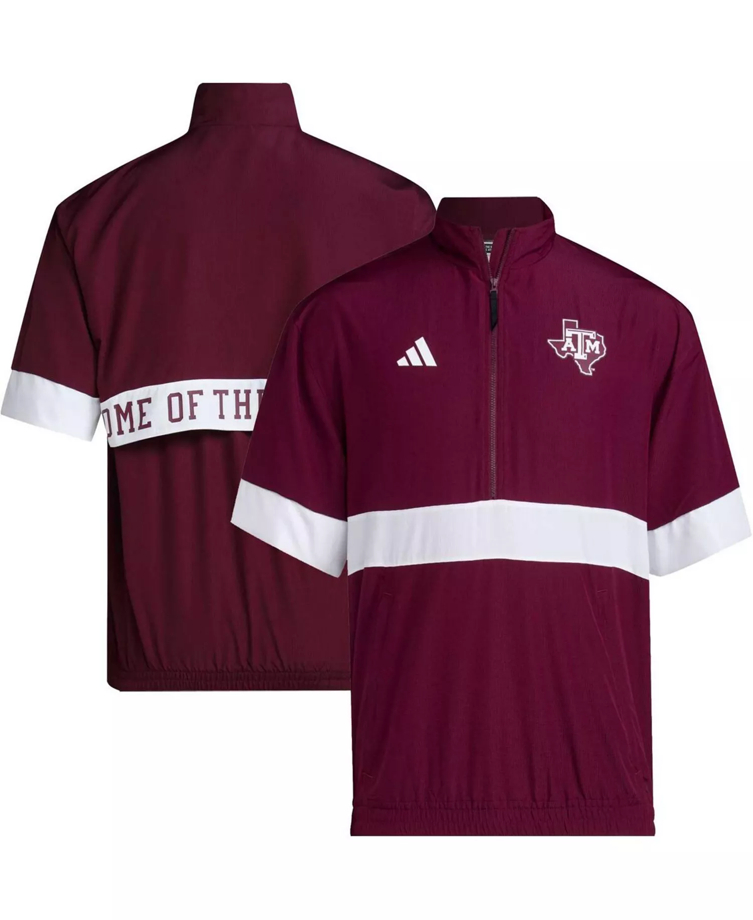 Men's Maroon Texas A&M Aggies Strategy Short Sleeve Half-Zip Jacket - Maroon - 2XL
