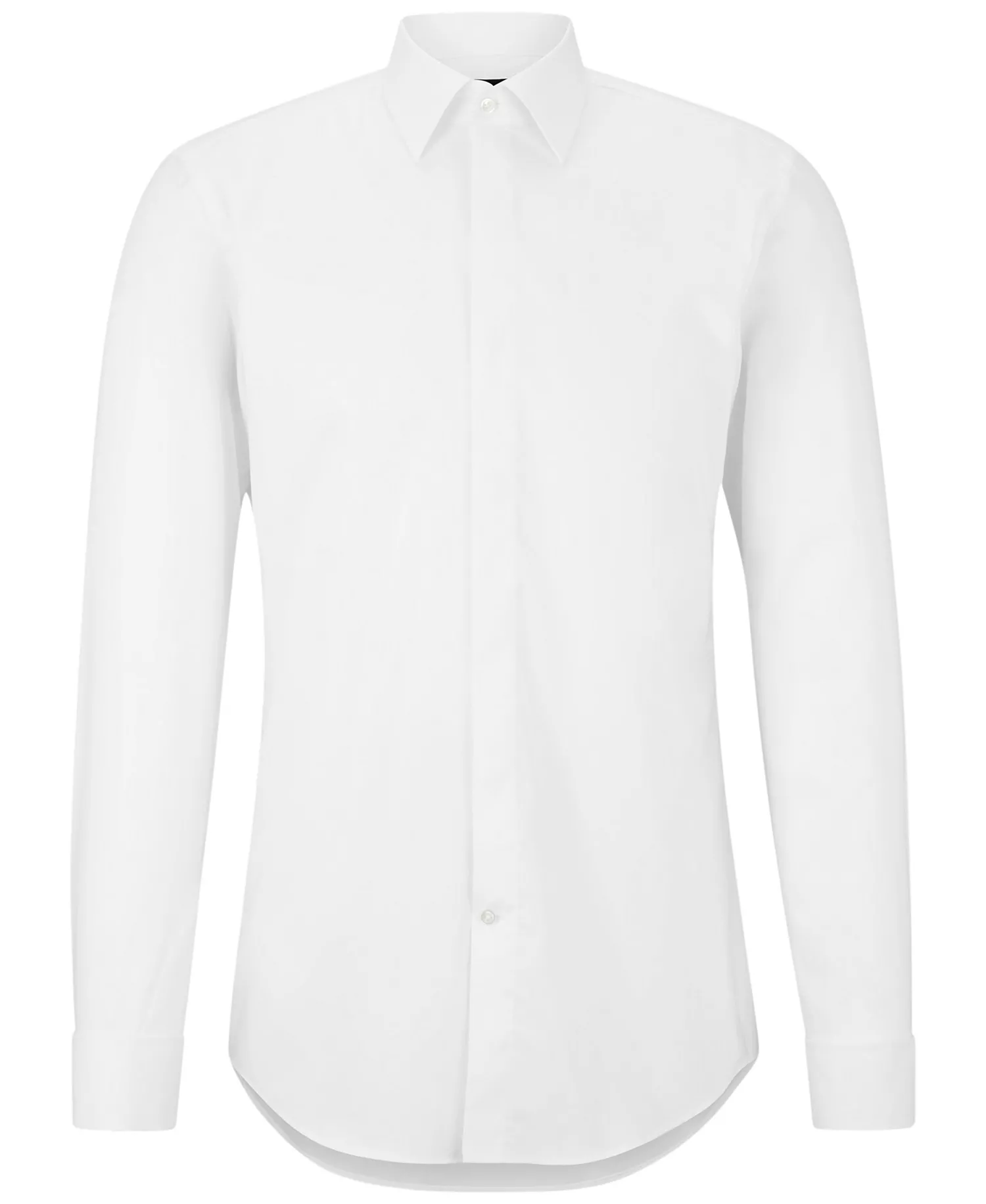 Men's Easy-Iron Stretch Cotton Slim-Fit Dress Shirt - White - 14.5