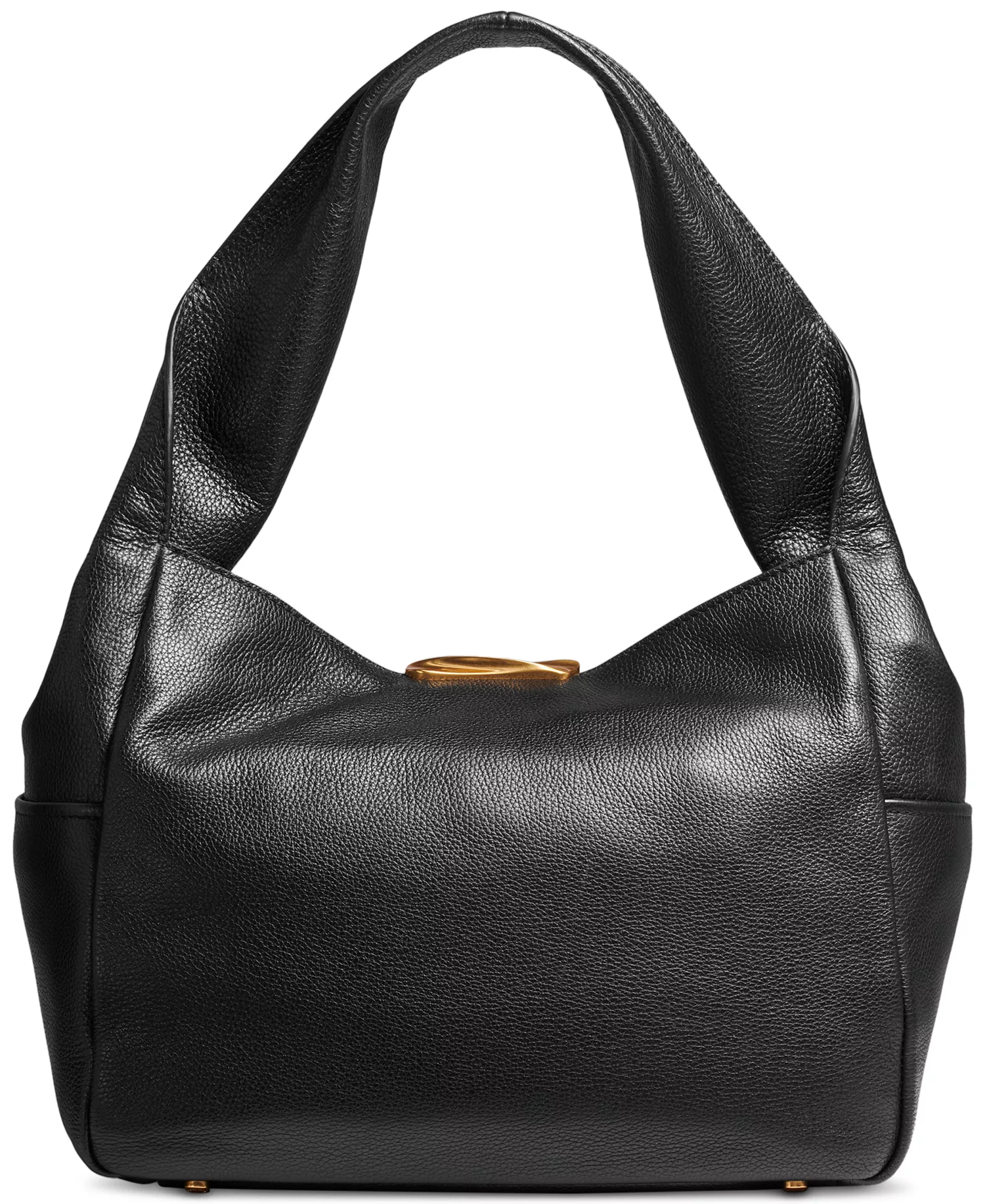 Amagansett Soft-Rolled Leather Shoulder with Sculpted Magnet Closure - Black/gold - NO SIZE