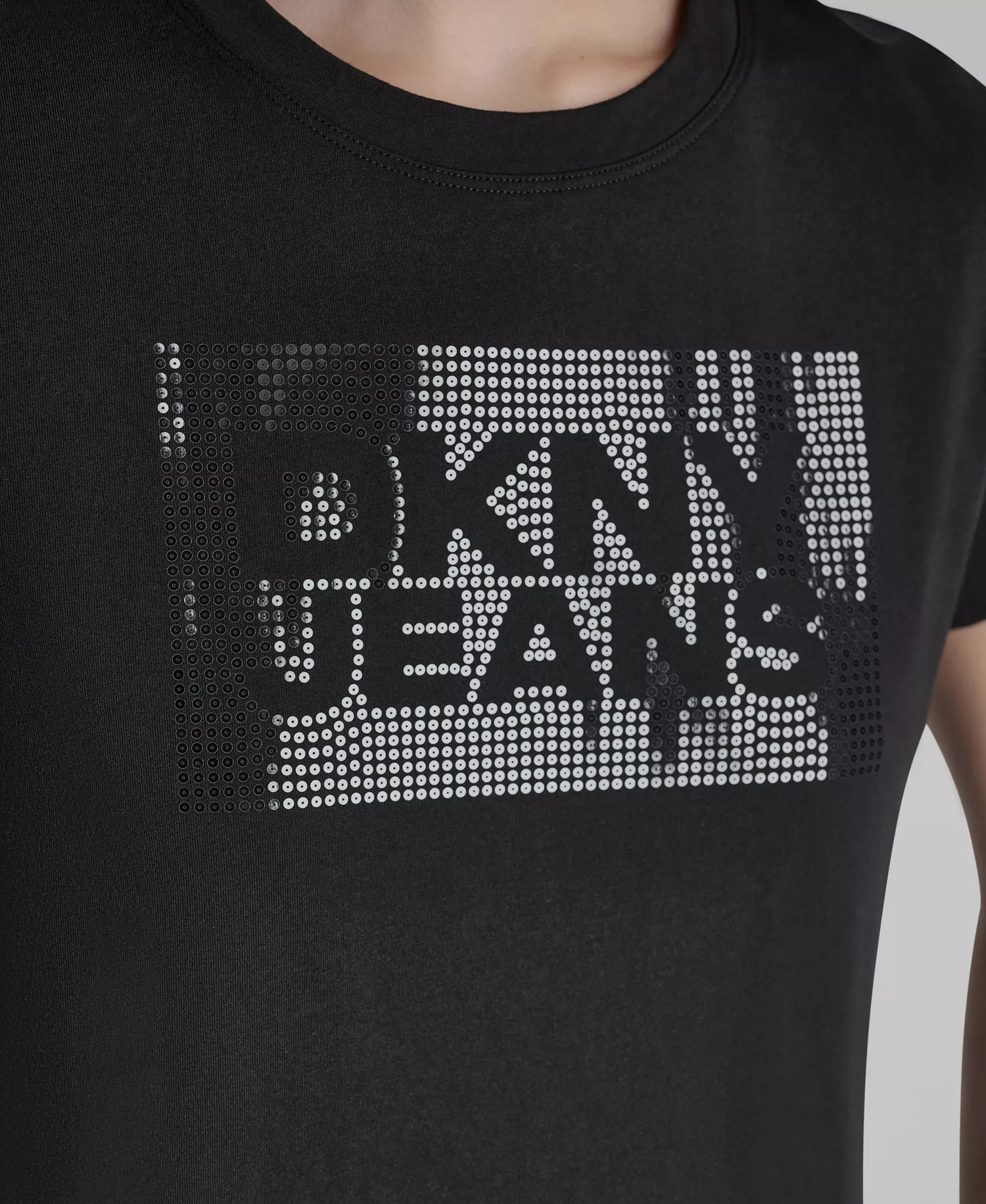 Women's Crew Neck T-Shirt - Black/black - L