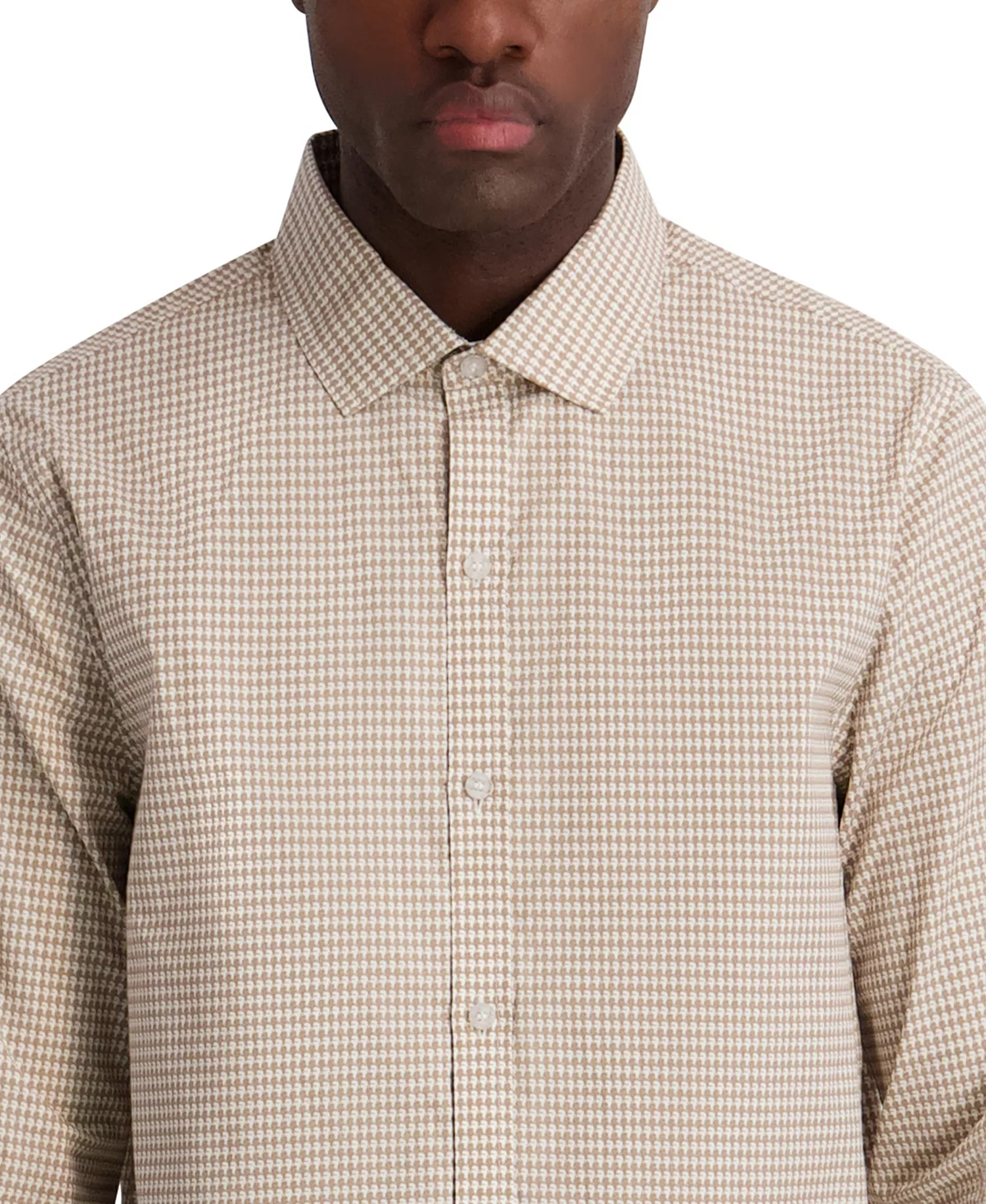 Men's Core Long-Sleeve Button-Down Shirt - Beige - 2XL