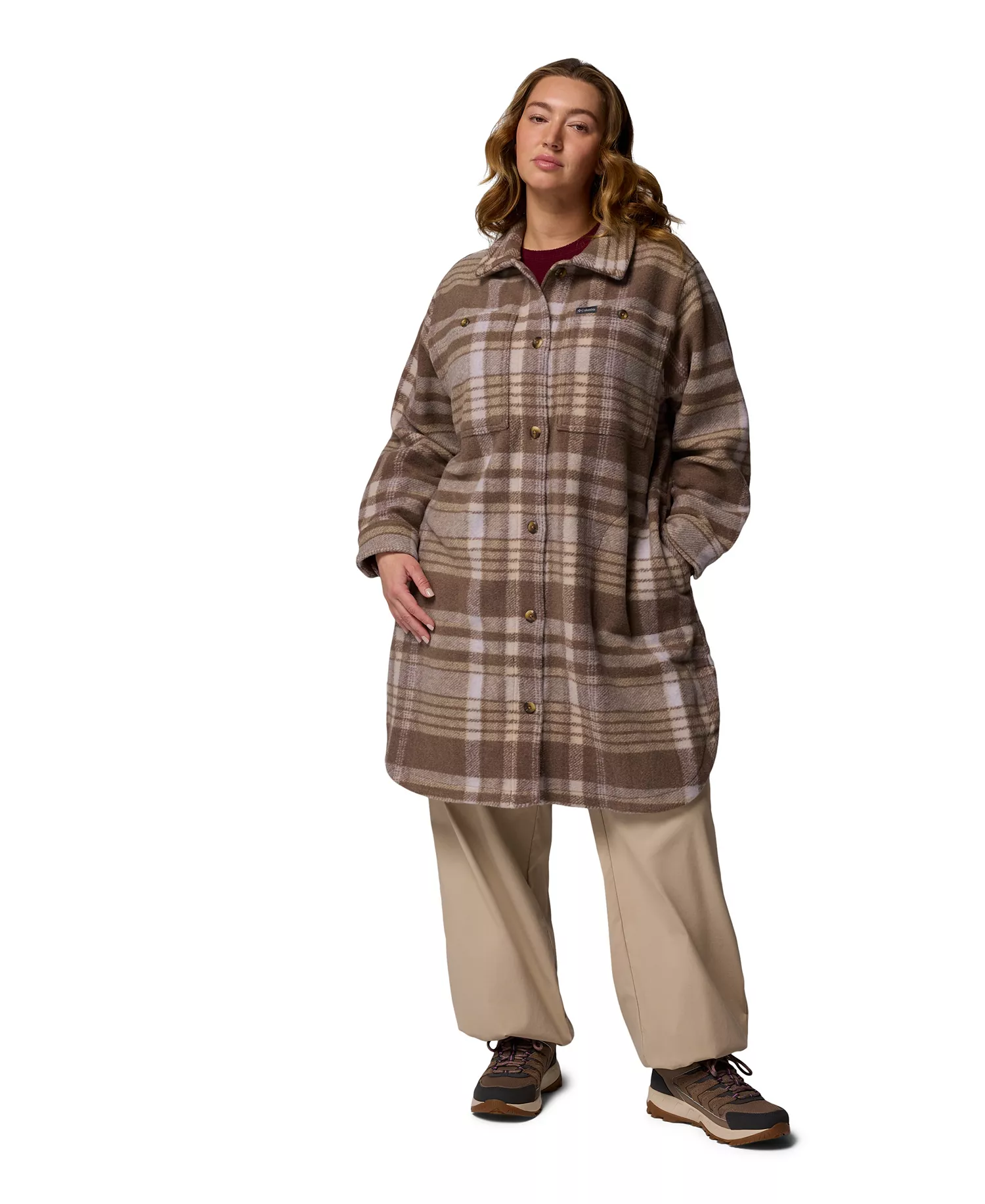 Plus Wildest Venture Long Fleece Coat - Iron Vagabond Plaid - 2X